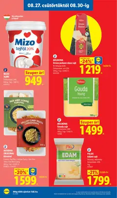 MILBONA Grana padano olasz sajt, 16 hónapig érlelt Zsírtartalom: min 32% 200 g; 1 kg = 6 095 Ft - amely érvényes a következő dátumtól: 2026.08.27. | Oldal: 12
