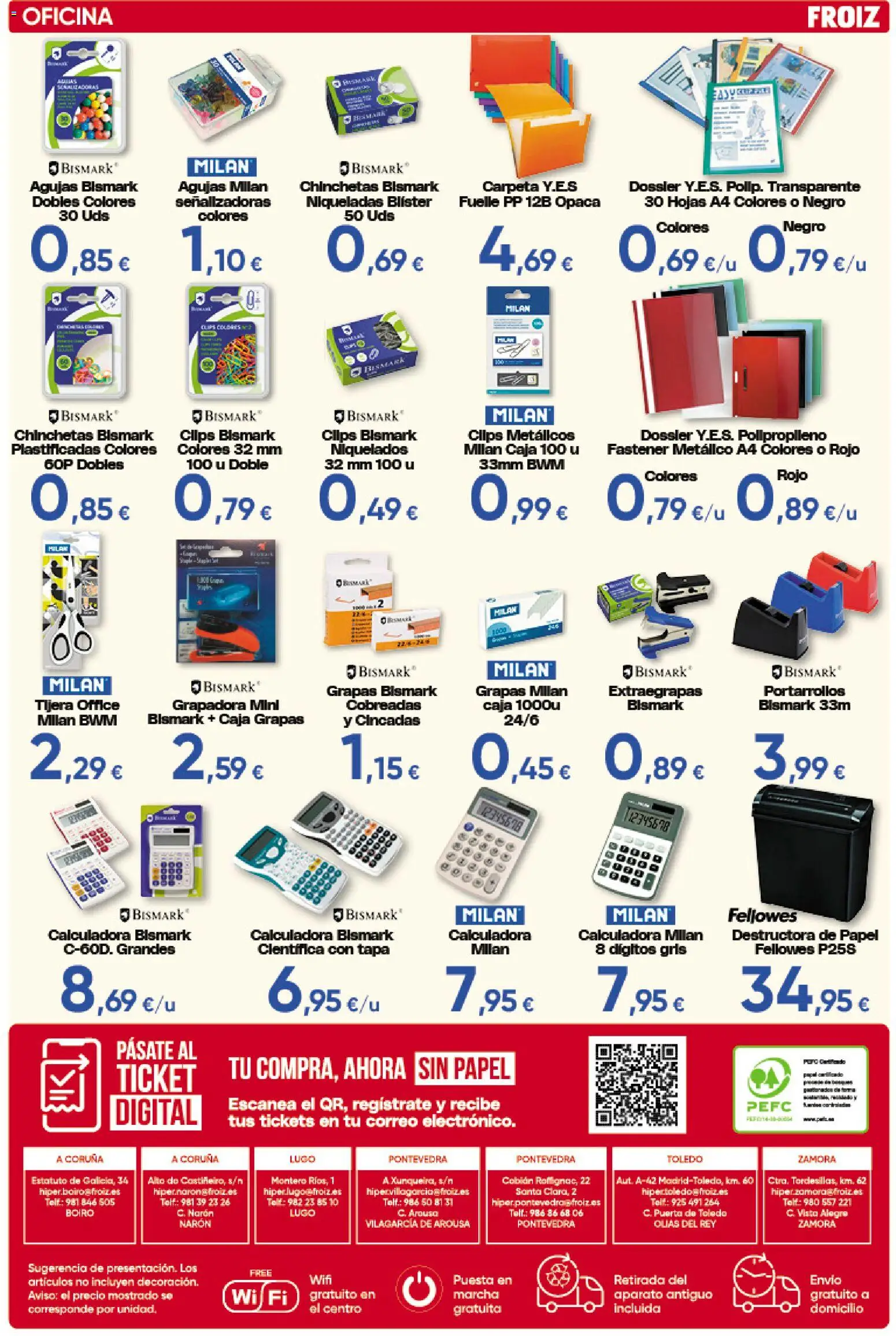 Froiz Vuelta al Cole │ válido desde el 25/08/2026 | Página: 16 | Productos: Grapadora, Calculadora, Caja