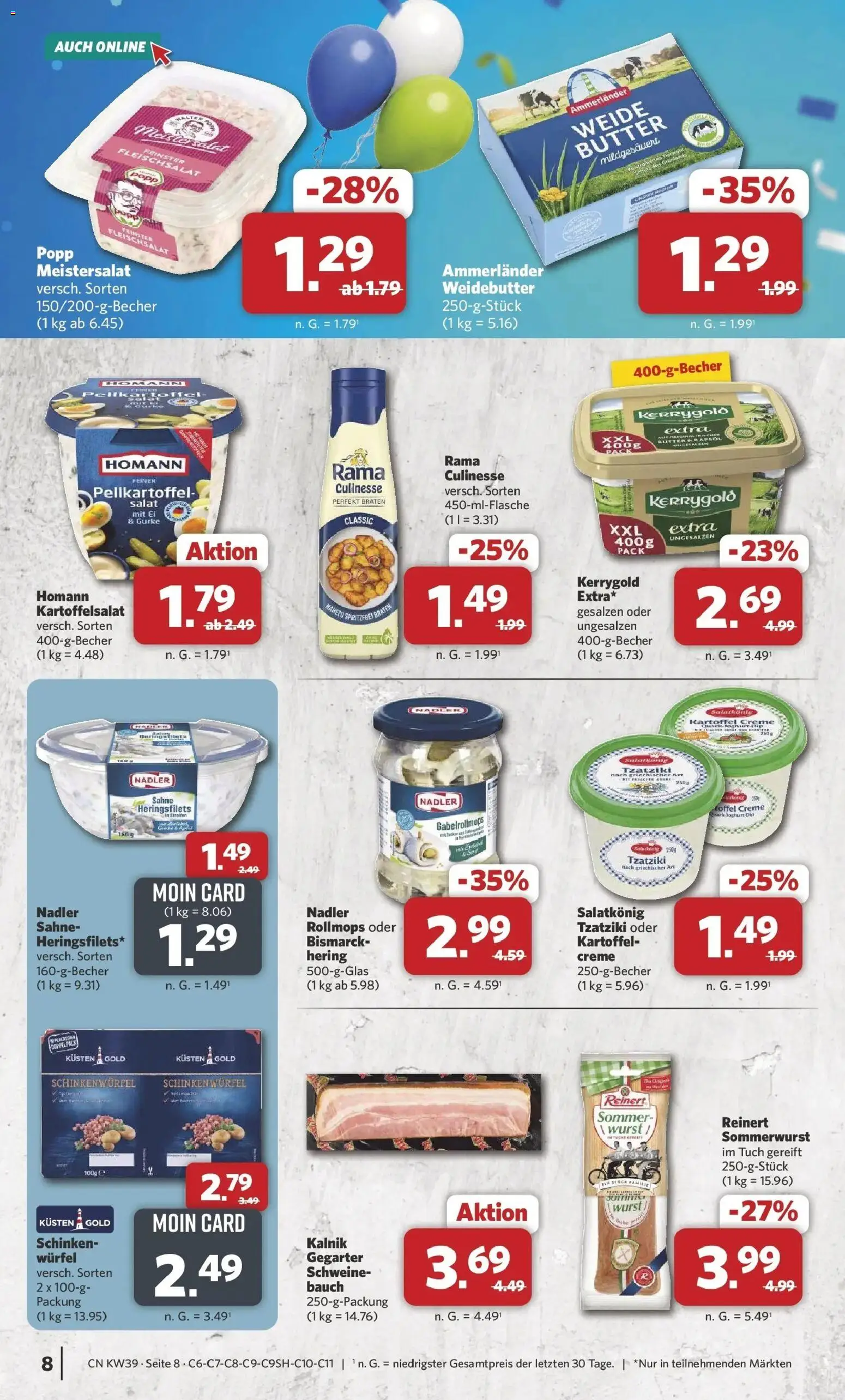 Combi Prospekt Dülmen – gültig ab 21.09.2026 | Seite: 8 | Produkte: Butter, Rapsöl, Wurst, Salat