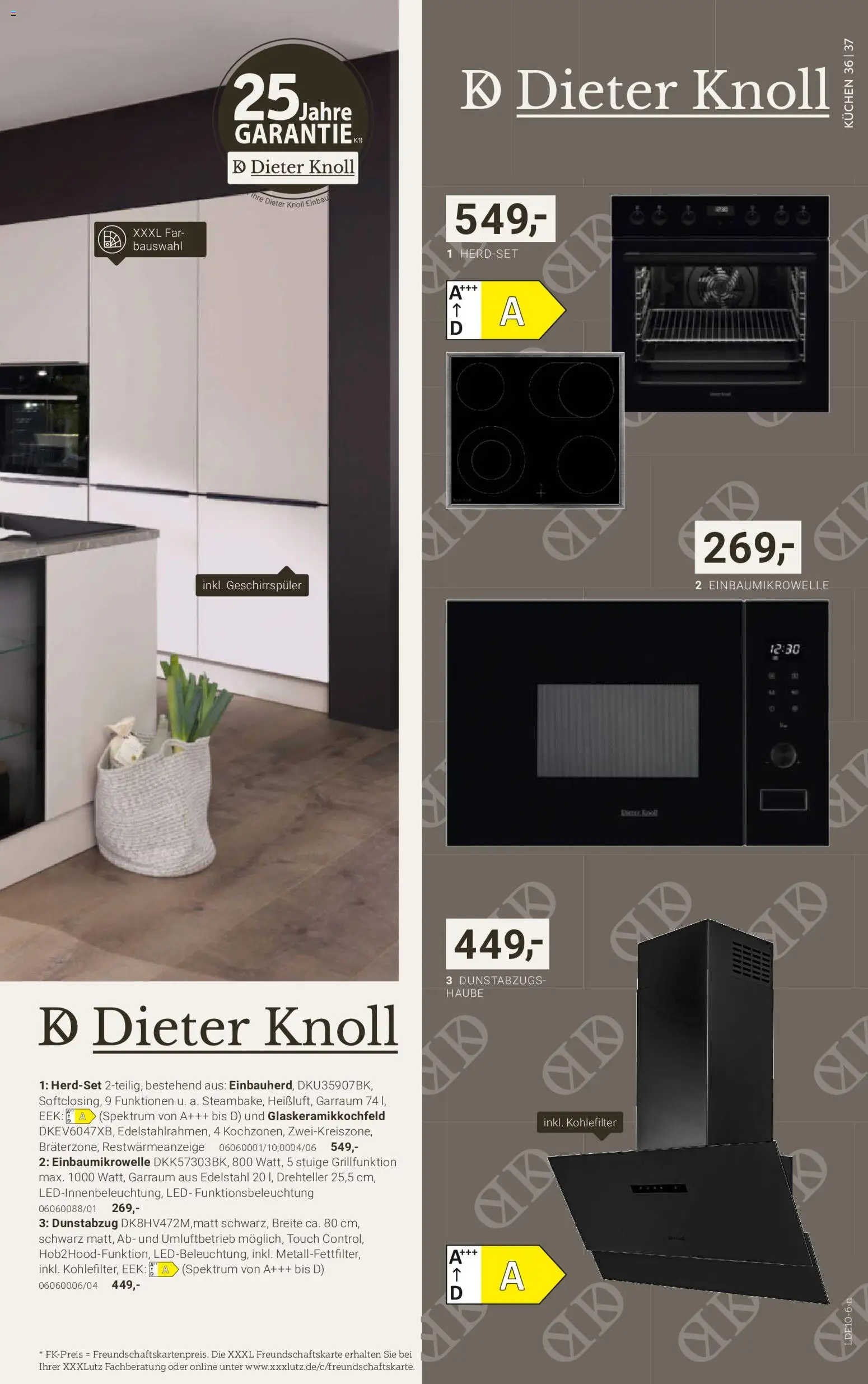 XXXLutz Dieter Knoll Spezial – gültig ab 17.10.2026 | Seite: 37 | Produkte: Geschirrspüler, Dunstabzug, Kuchen