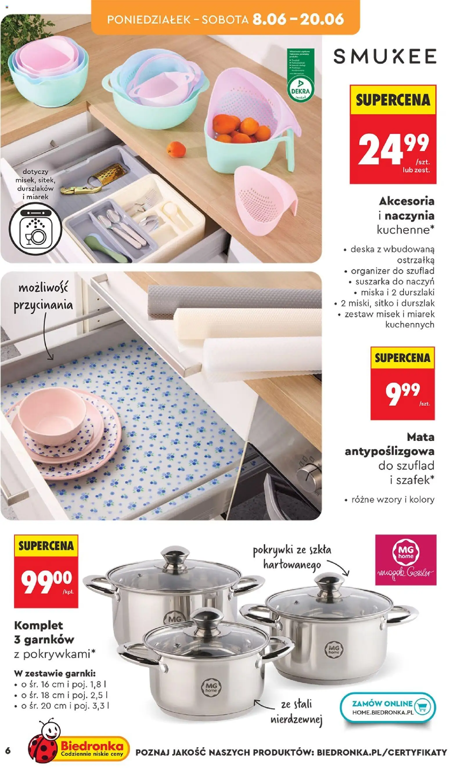 Biedronka gazetka - Hity i inspiracje od 06.06.2026 | Strona: 8 | Produkty: Suszarka, Garnki