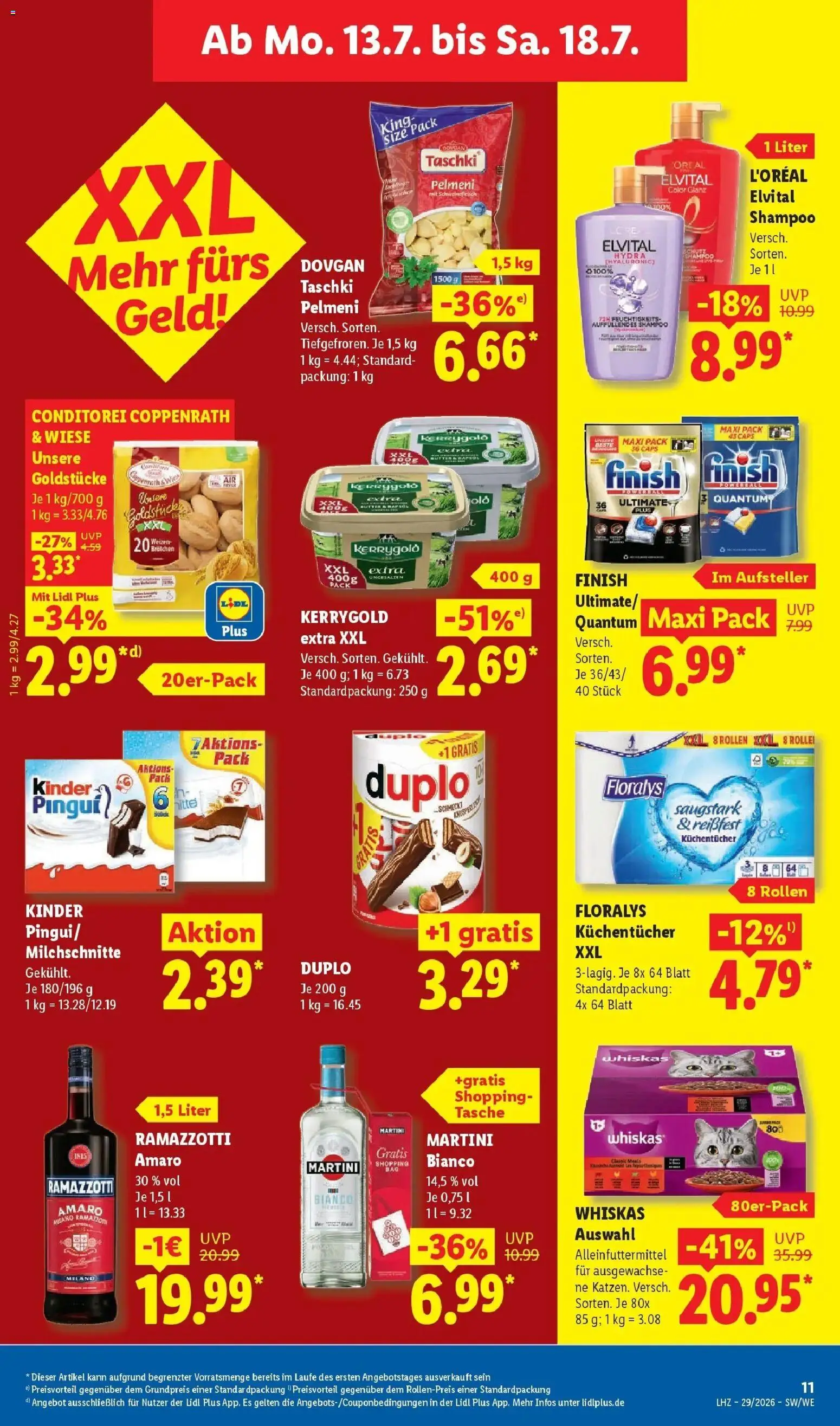 Lidl Prospekt Villingen-schwenningen – gültig ab 13.07.2026 | Seite: 21 | Produkte: Tasche, Butter, Finish, Whiskas