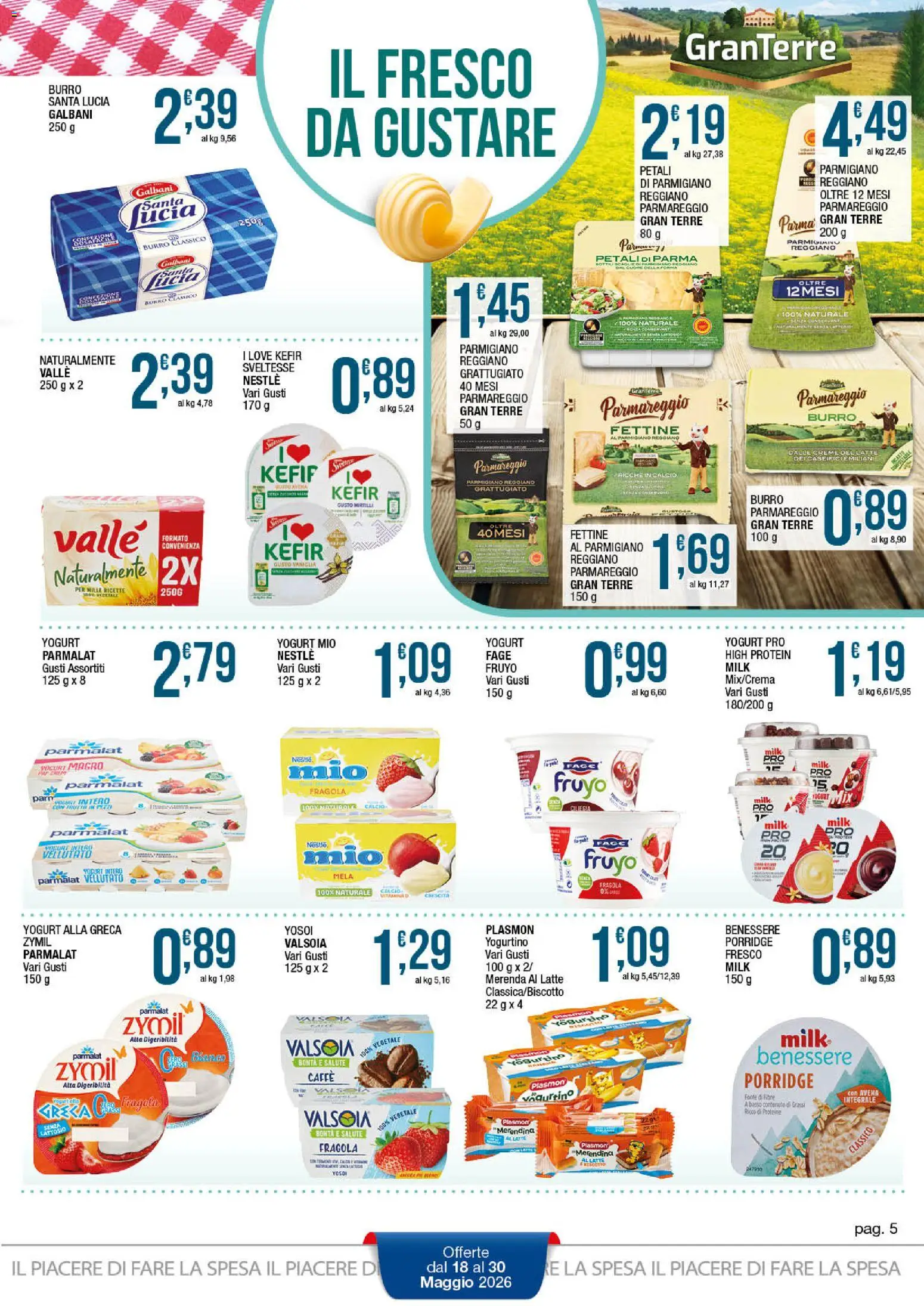 Volantino Sidis del 18.05.2026 | Pagina: 5 | Prodotti: Caffè, Burro, Parmigiano reggiano, Parmigiano