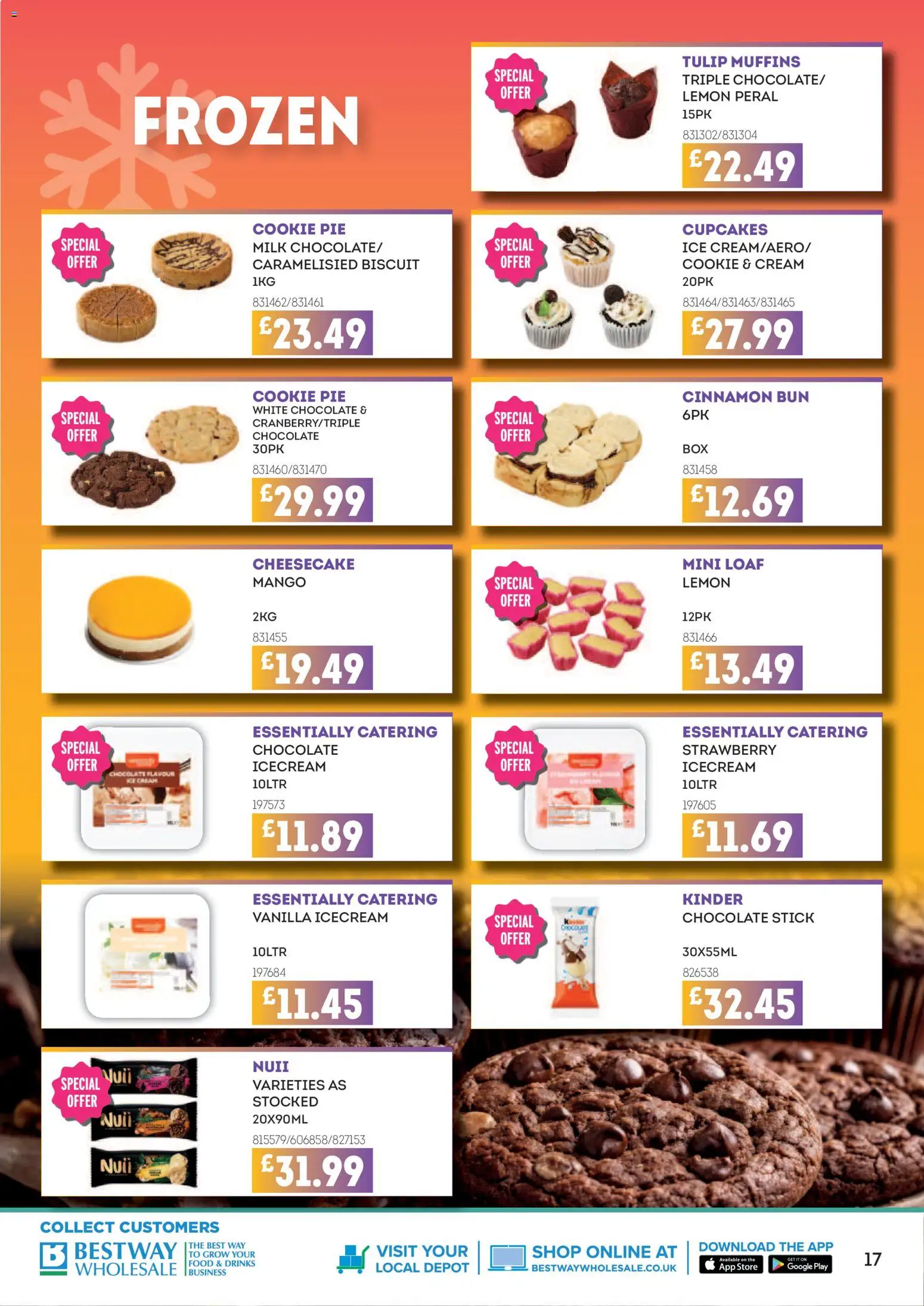 {H1} | Page: 17 | Products: Cheesecake, Milk, Chocolate, Mango