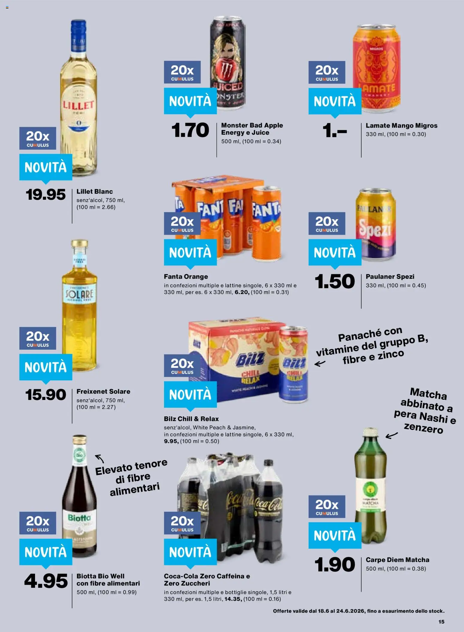 Migros aktionen IT – gültig ab 18.06.2026 | Seite: 15 | Produkte: Fanta, Bad, Mango, Apple