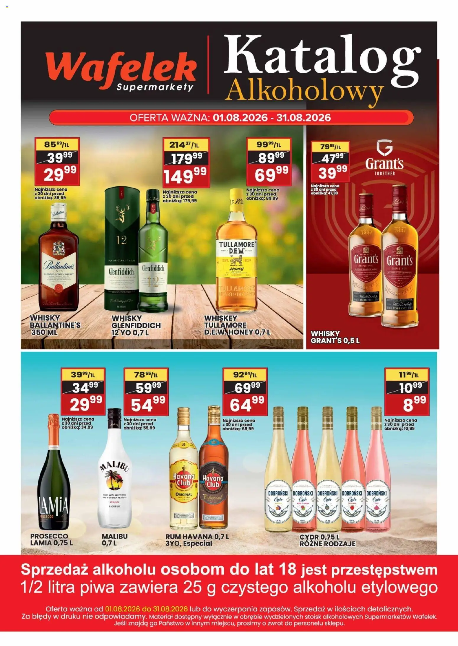 Wafelek gazetka alkoholowa od 01.08.2026 | Strona: 3 | Produkty: Grant's, Rum, Whisky, Prosecco