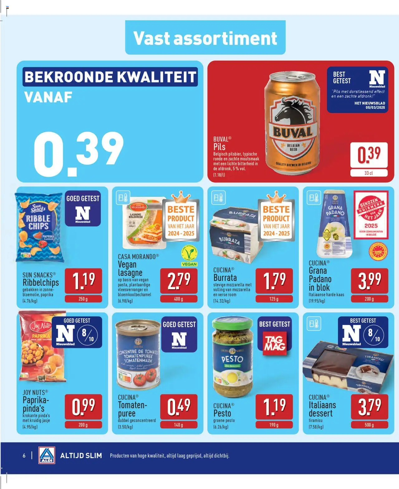 {H1} | Pagina: 6 | Producten: Lasagne, Mozzarella, Rooibos tea, Kaas