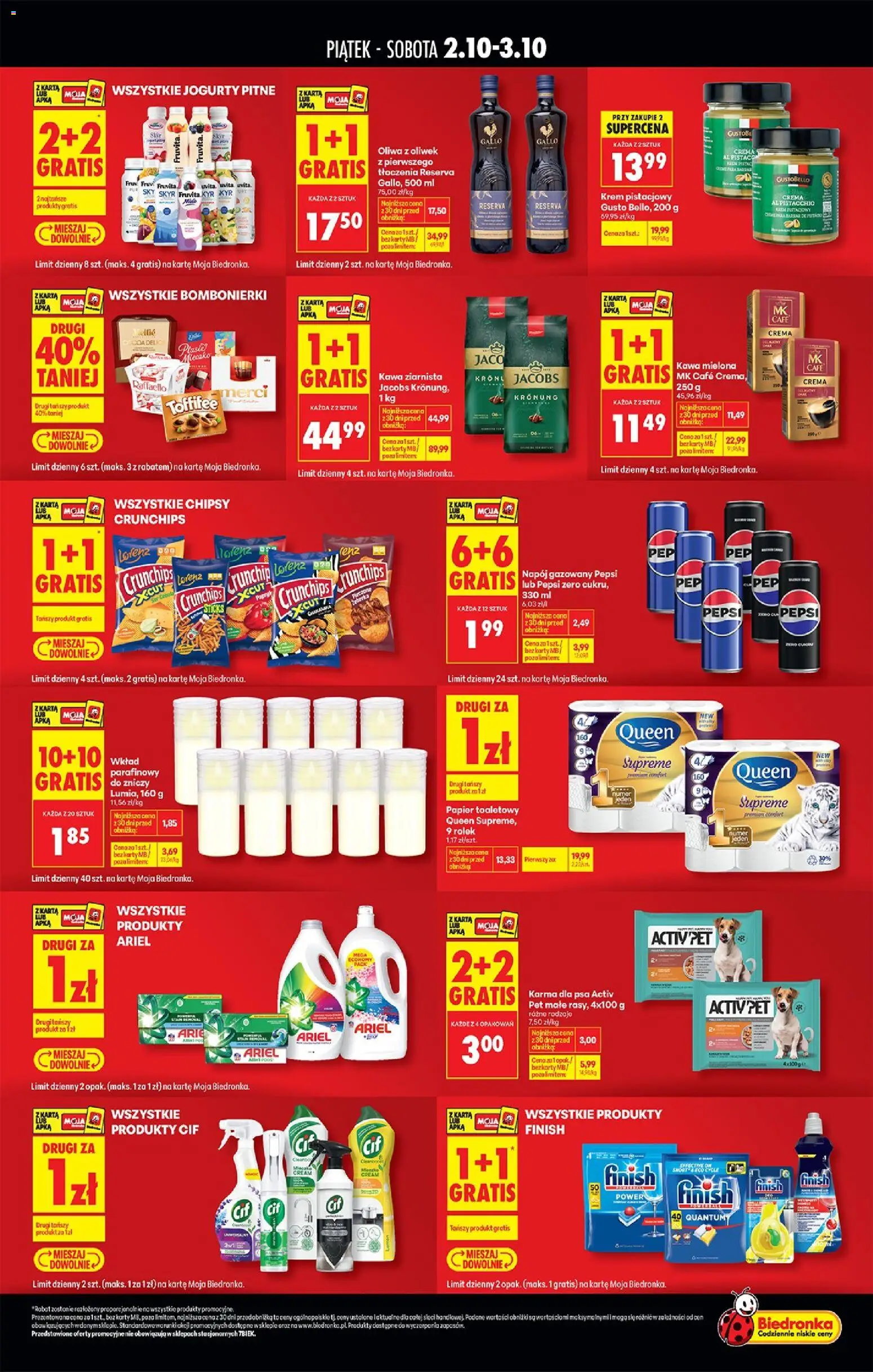 Biedronka Polsko leták - Tani weekend od 02.10.2026 | Strana: 2 | Produkty: Raffaello, Toffifee, Pepsi Zero, Crema