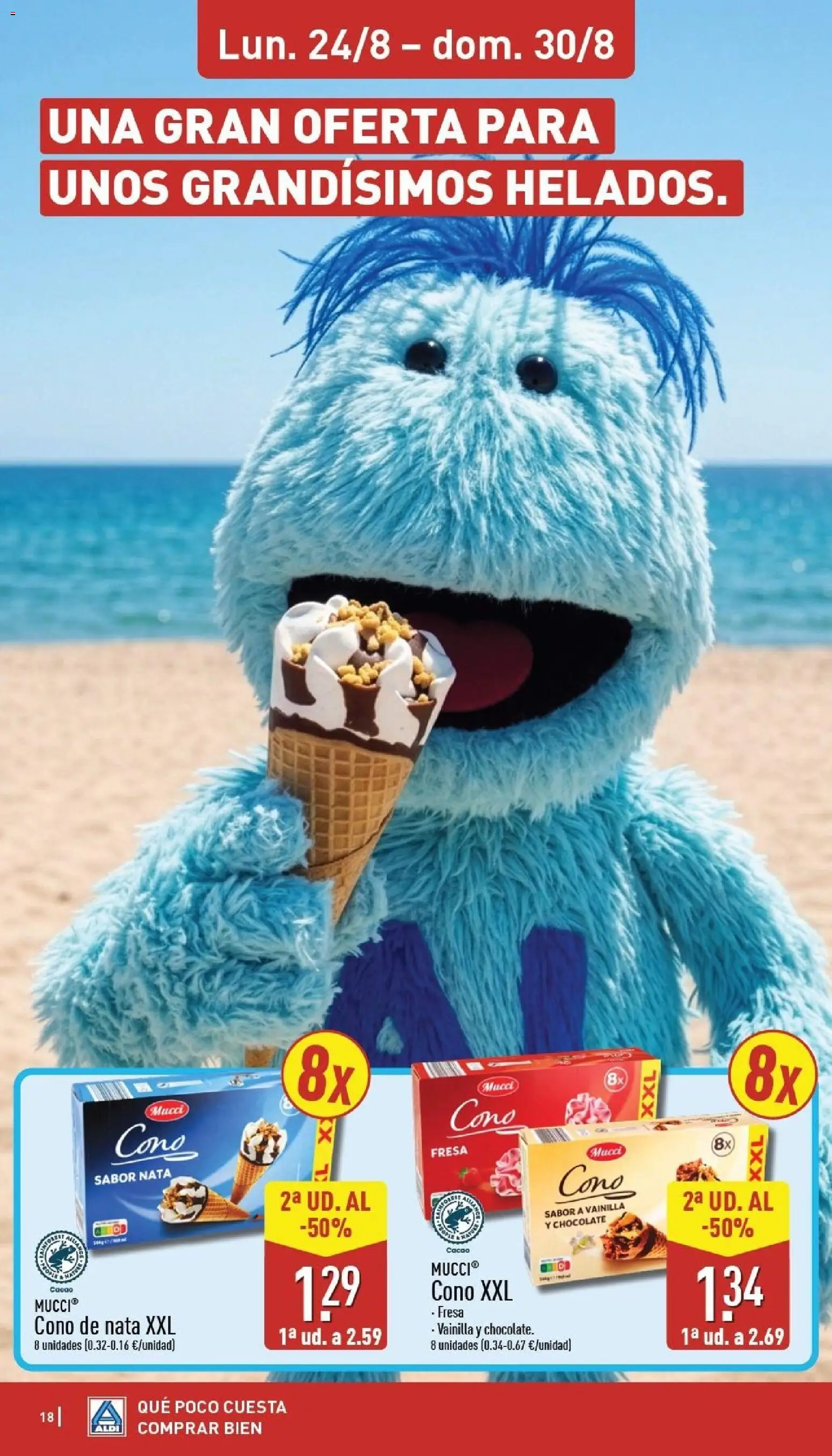 Aldi folleto Península │ válido desde el 24/08/2026 | Página: 18 | Productos: Nata, Chocolate, Vainilla, Cacao