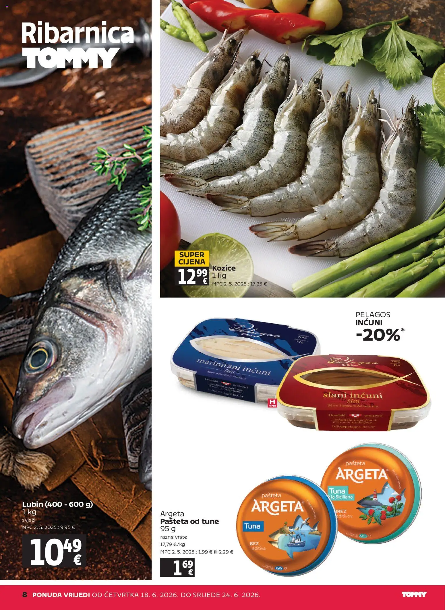 Tommy katalog | vrijedi od 18.06.2026 | Stranica: 8 | Proizvodi: Pašteta, Tuna, Kozice