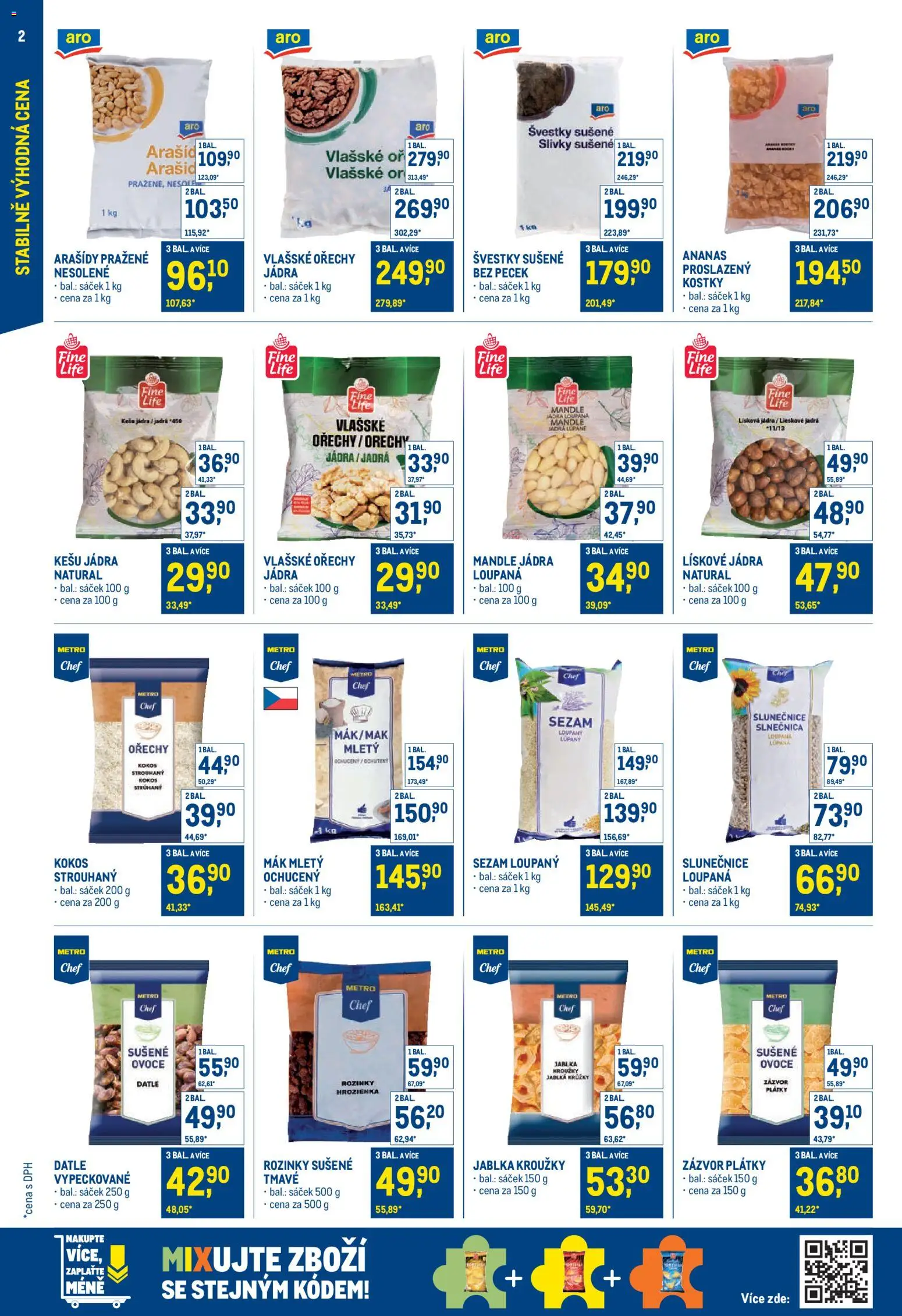 Makro leták - Cash & Carry od 20.05.2026 | Strana: 2 | Produkty: Rozinky, Švestky, Vlašské ořechy, Kostky