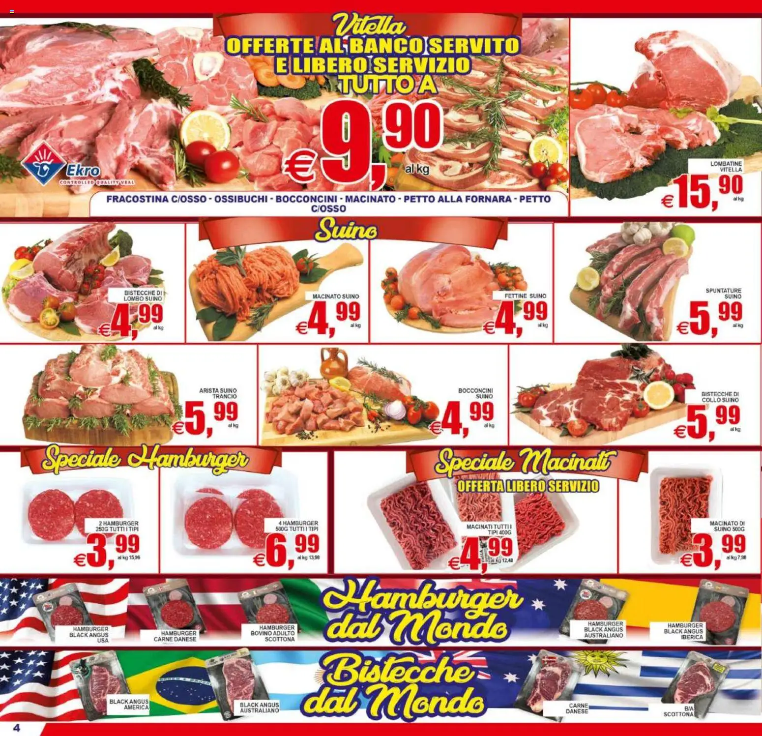 Volantino Pewex del 02/09/2026 | Pagina: 4 | Prodotti: Bovino, Suino, Collo, Hamburger