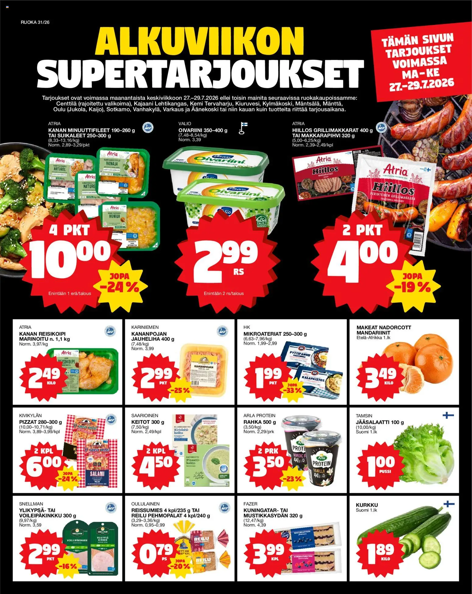 Tokmanni Ruokatarjoukset – voimassa 27/07/2026 alkaen | Sivu: 1