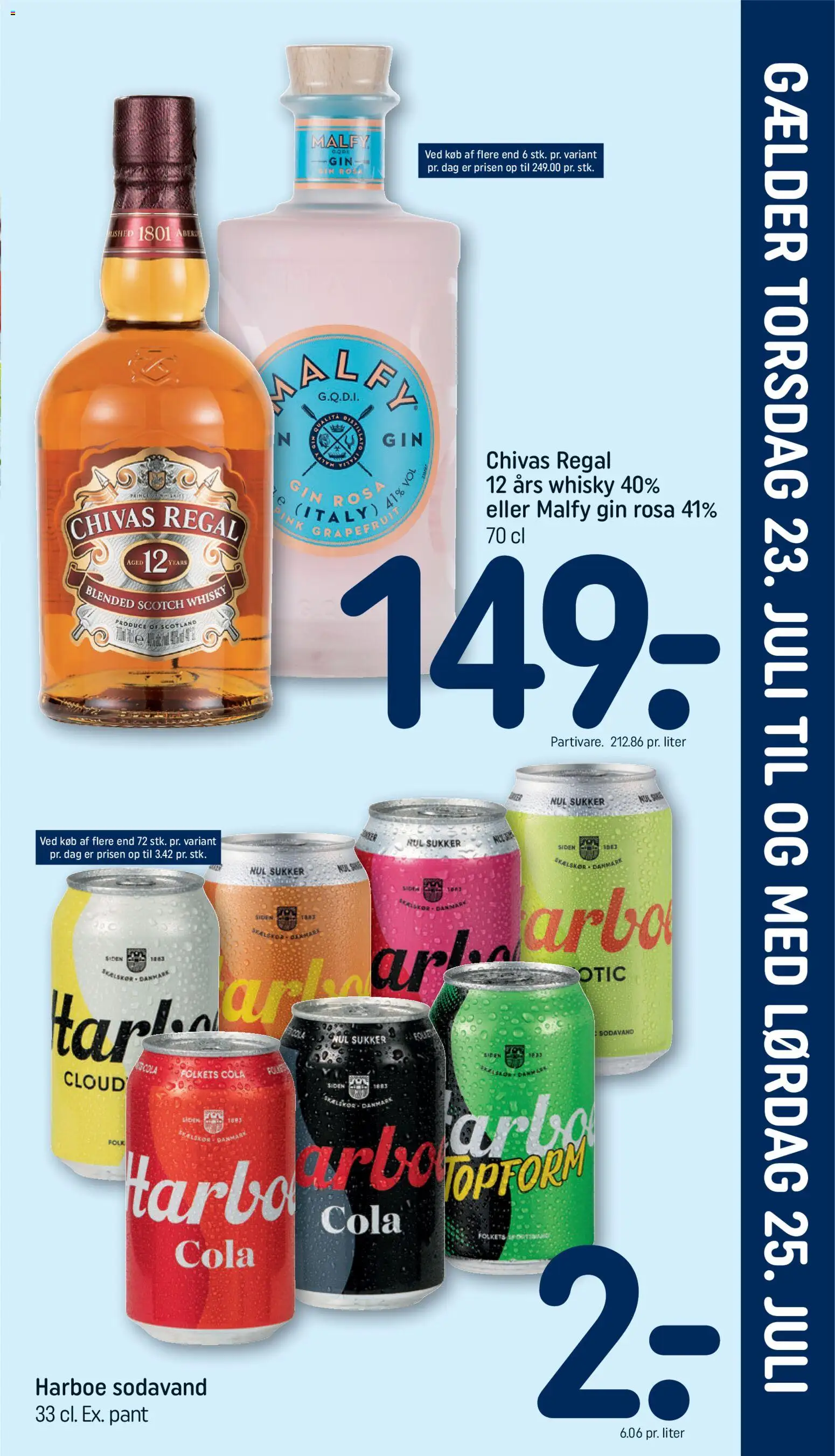 Rema 1000 tilbudsavis – gyldig fra 19/07/2026 | Side: 23 | Produkter: Gin, Whisky, Sodavand, Cola