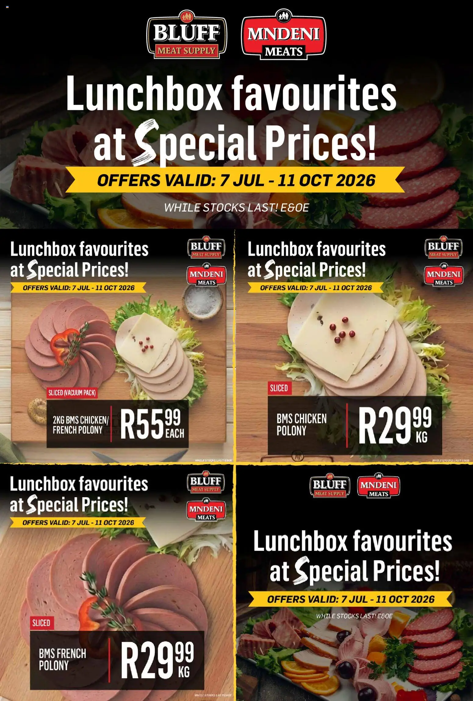 New Bluff Meat Supply catalogue – valid from 07/07/2026 | Page: 1 | Products: Polony, Chicken