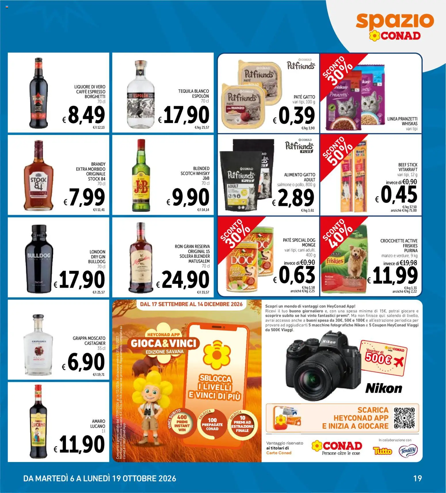 Volantino Spazio Conad del 06/10/2026 | Pagina: 19 | Prodotti: Salmone, Manzo, Gin, Grappa