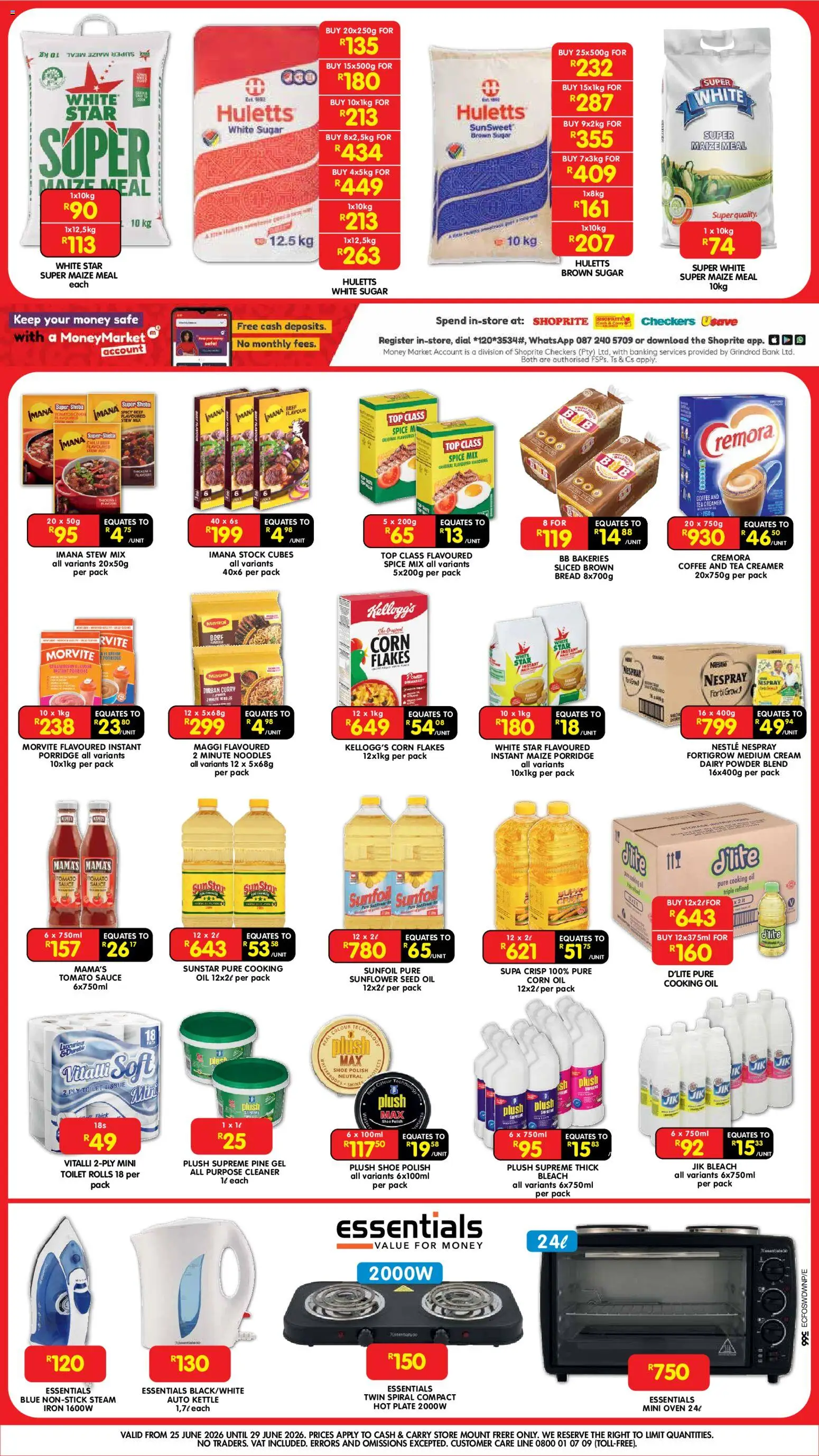 New Shoprite catalogue – valid from 25/06/2026 | Page: 2 | Products: Corn, Oven, Powder, Water