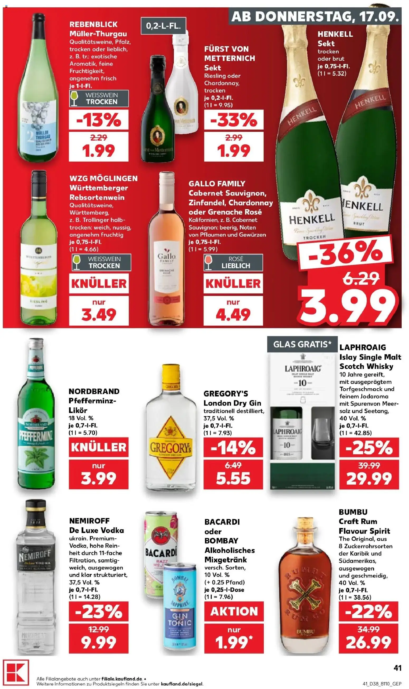 Prospekt Kaufland ab 14.09.2026 » Angebote Online zum Blättern | Seite: 53 | Produkte: Whisky, Mixgetränk, Sekt, Salz