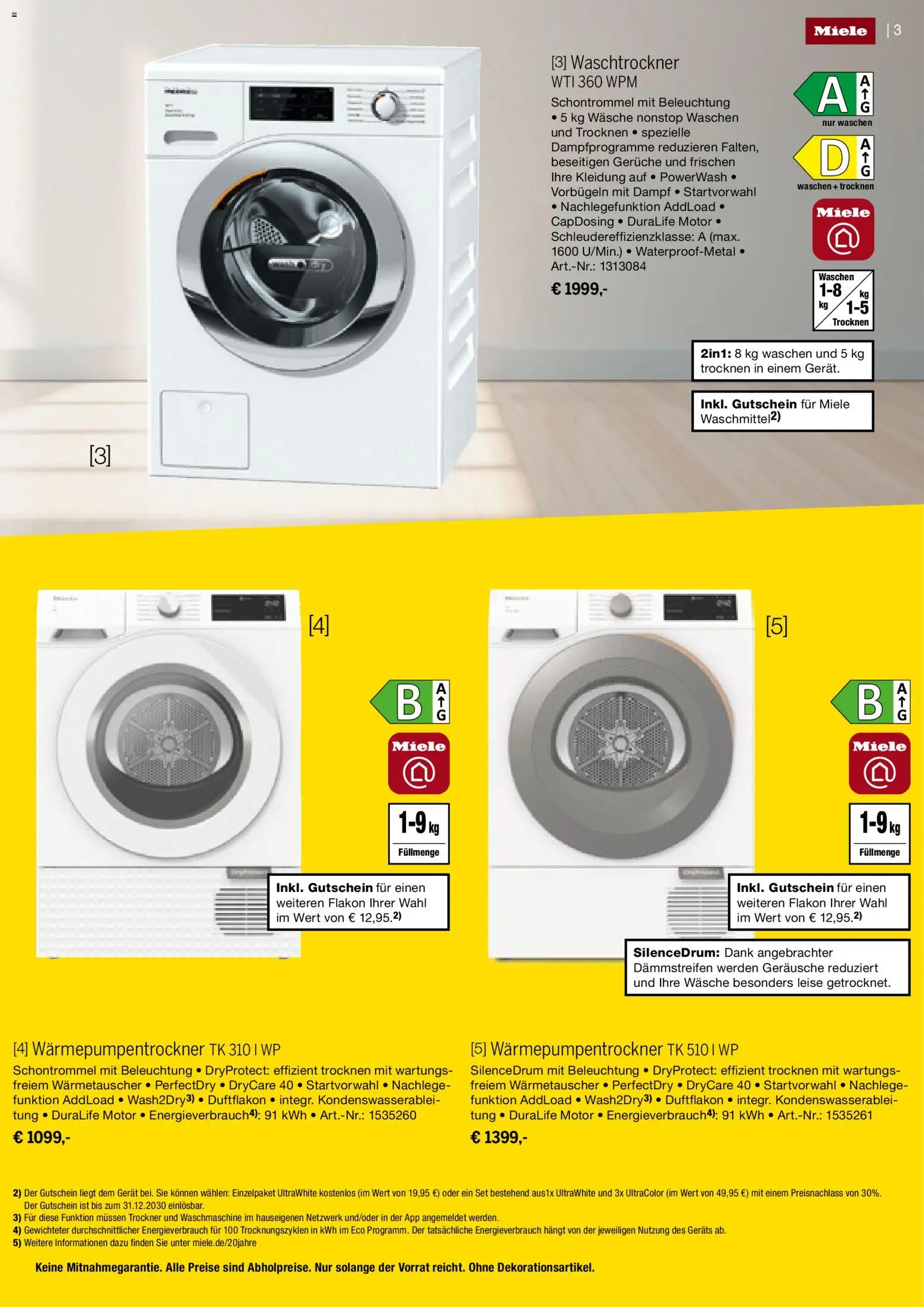 Medimax Prospekt Miele – gültig ab 22.10.2026 | Seite: 3 | Produkte: Miele, Trockner, Waschmaschine, Waschtrockner