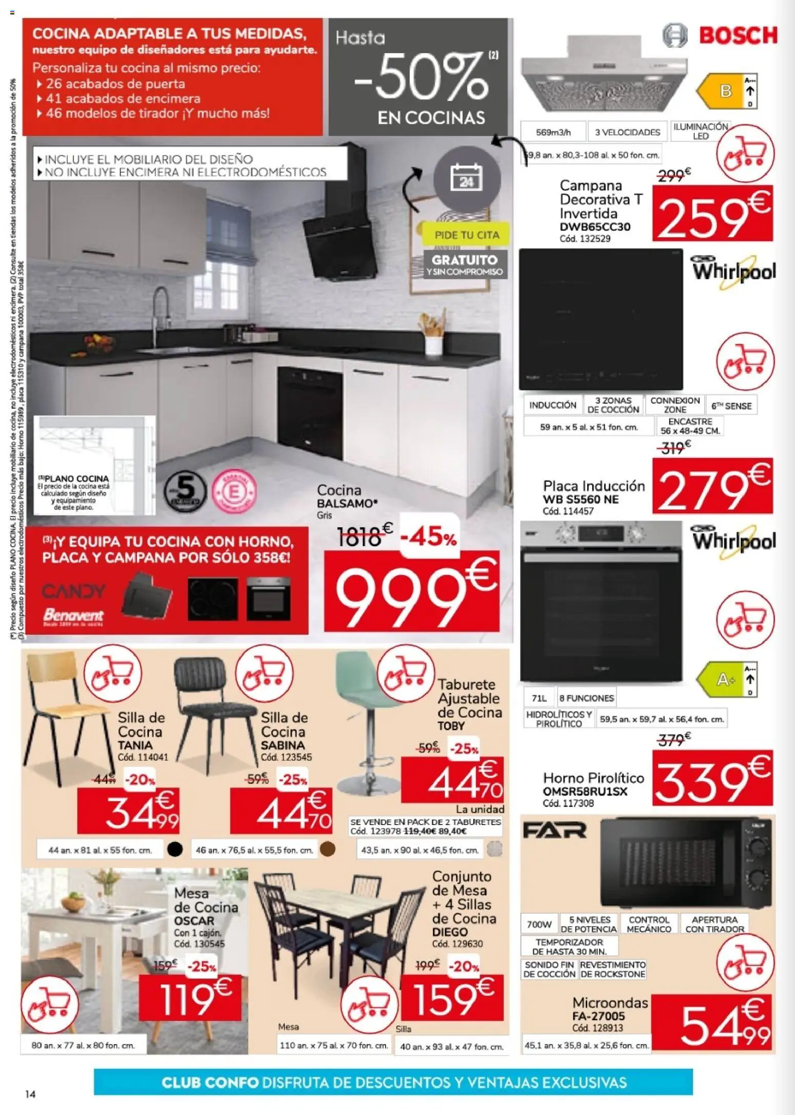 Conforama Practica Sofing │ válido desde el 26.05.2026 | Página: 14 | Productos: Taburete, Galette de chaise, Mesa, Silla