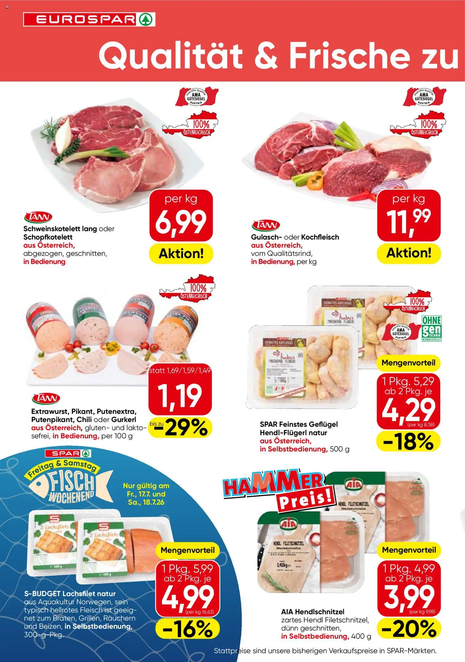 Eurospar Flugblatt gültig ab 16.07.2026 | Seite: 2 | Produkte: Chili, Lachsfilet, Fisch