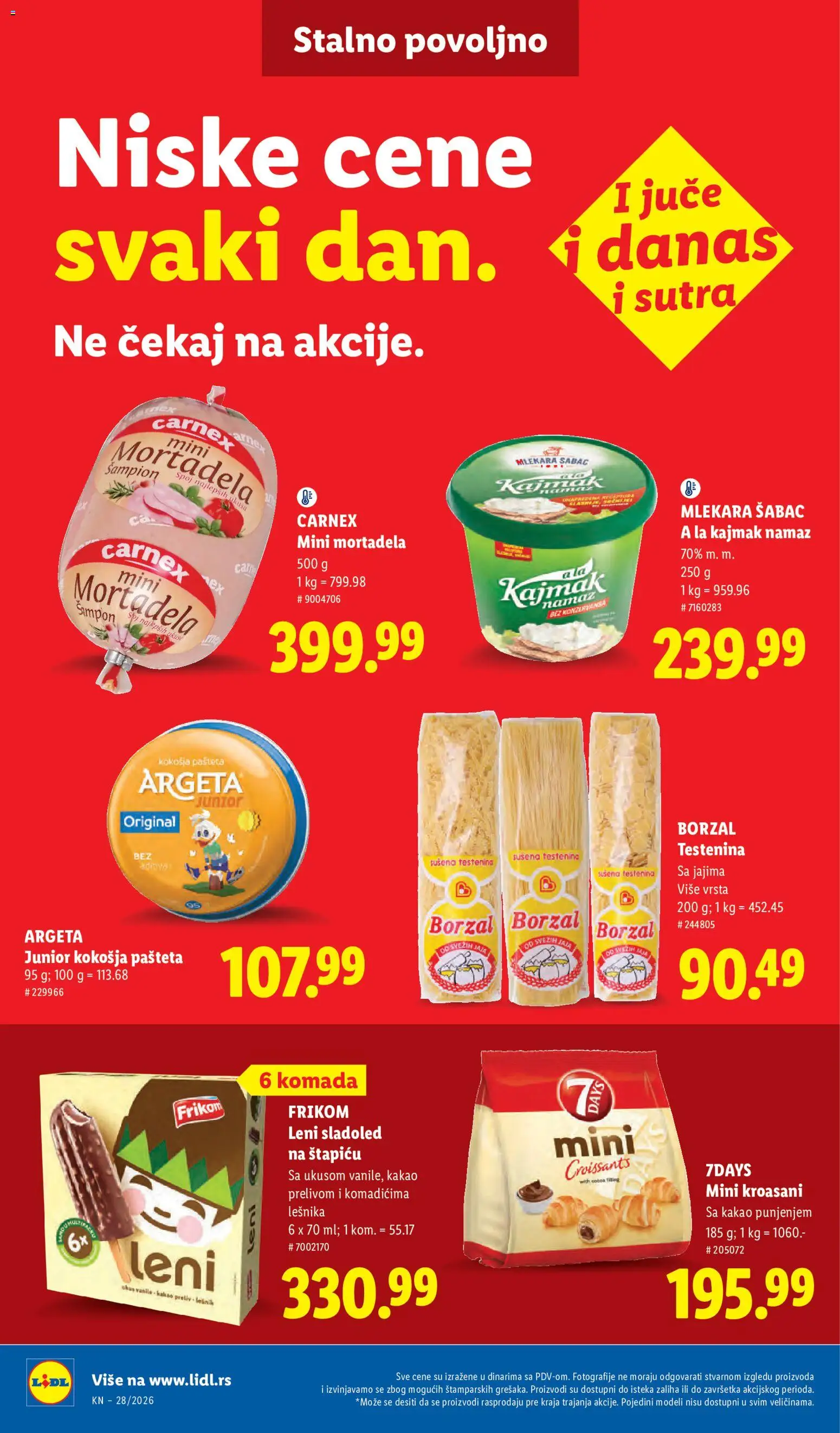 Lidl katalog - važi od 09.07.2026 | Strana: 42 | Proizvode: Testenina, Mortadela, Jaja, Pašteta