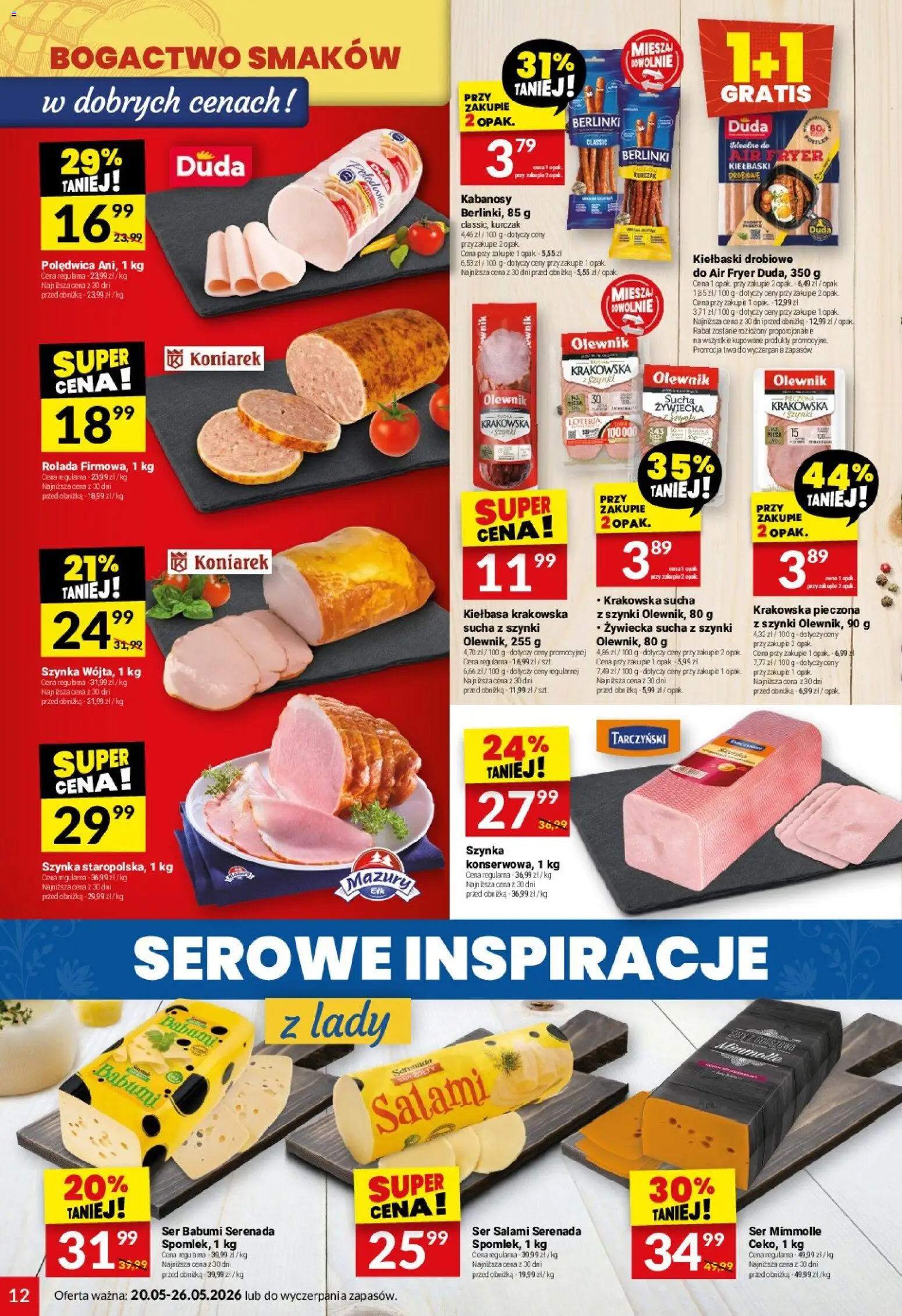 Twój Market gazetka od 20.05.2026 | Strona: 12 | Produkty: Kiełbasa, Rolada, Szynka, Kiełbasa krakowska