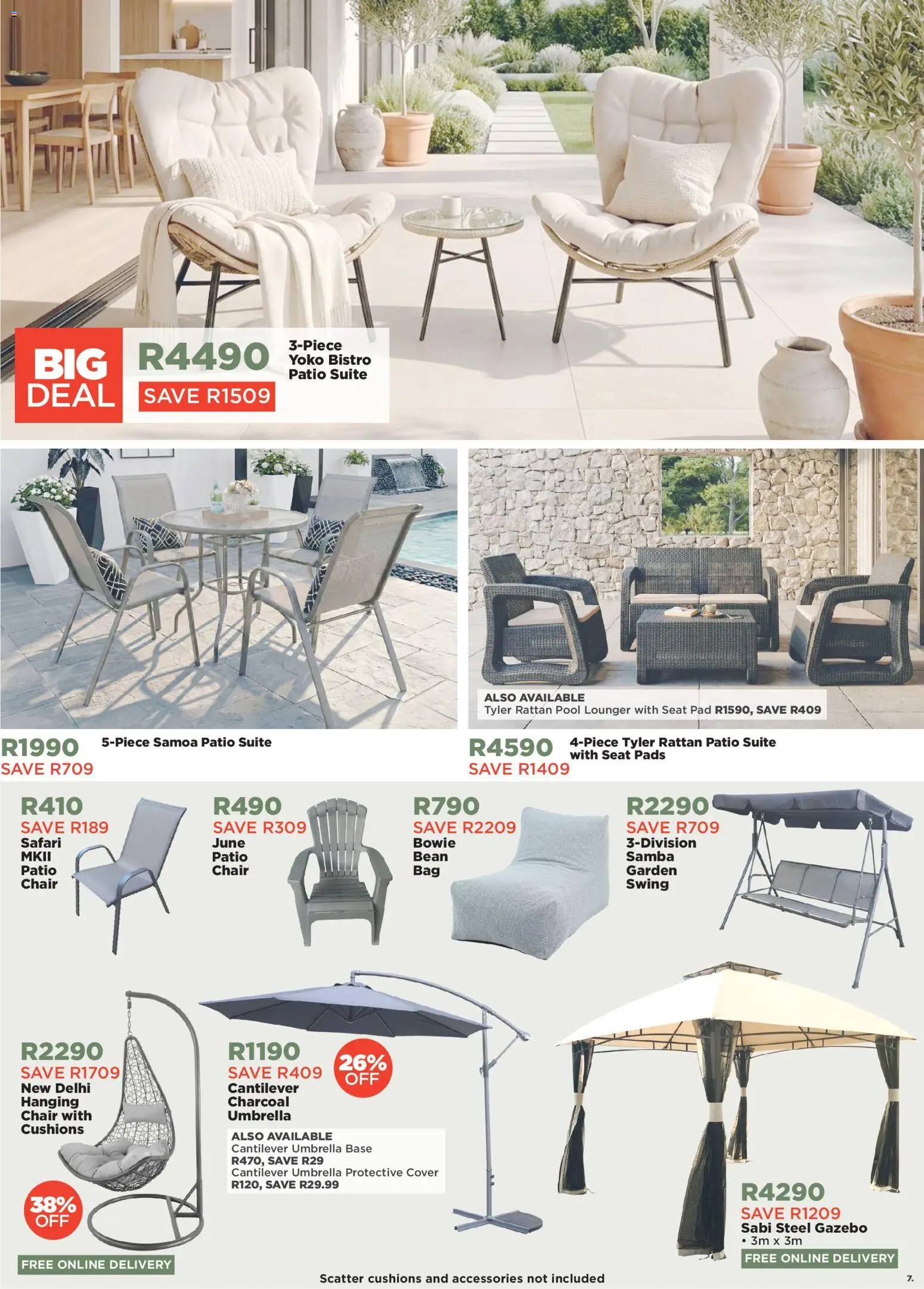 New House and Home catalogue – valid from 22/07/2026 | Page: 7 | Products: Cover, Umbrella, Chair, Pads