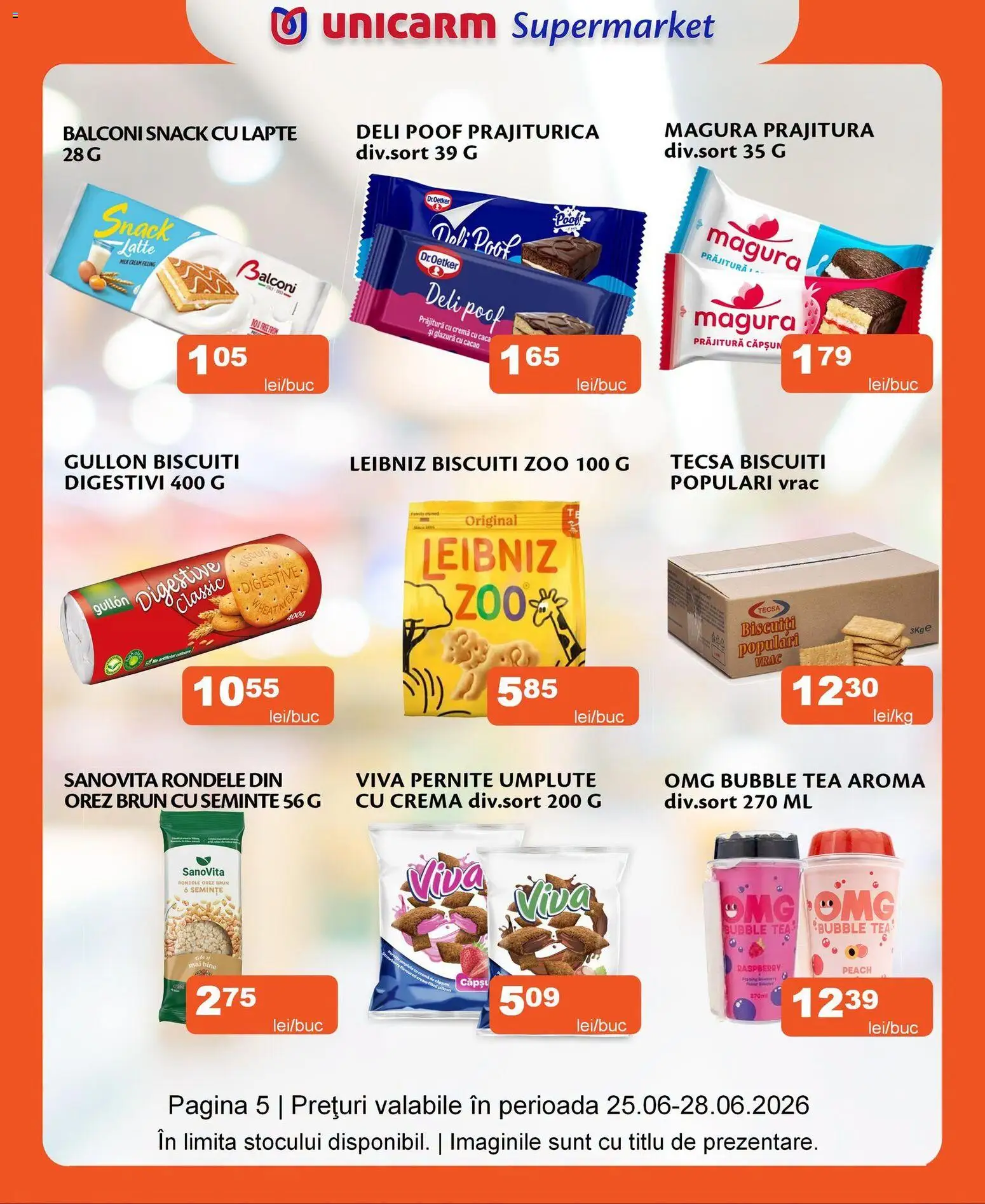 Noul catalog Unicarm – valabil de la 25.06.2026 | Pagină: 5 | Produse: Semințe, Lapte, Cremă, Biscuiți