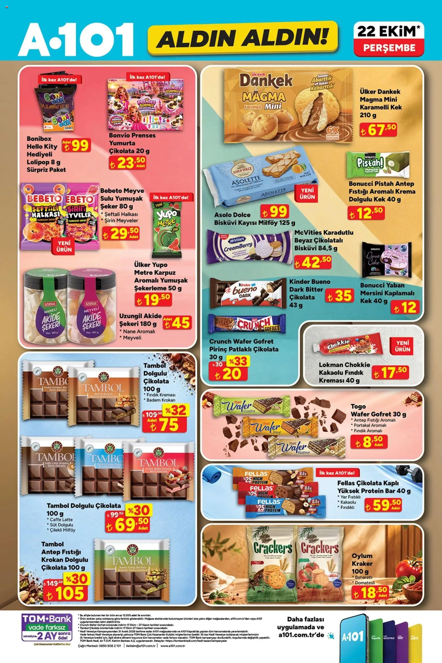 A101 - Katalog Aldın Aldın - 22 Ekim 2026 tarihinden itibaren geçerlidir | Sayfa: 11 | Ürünler: Çikolata, Meyve, Kayısı, Karpuz
