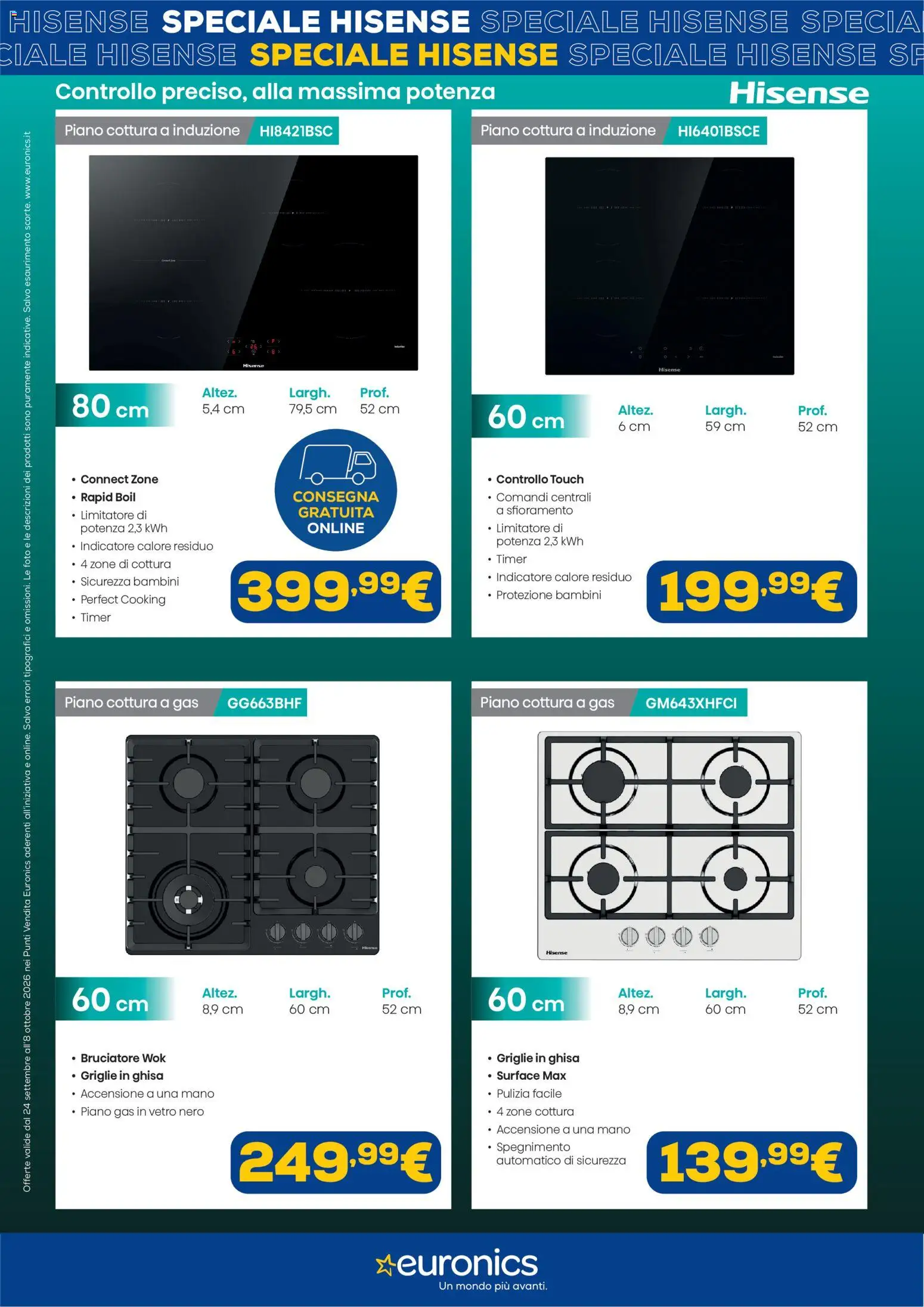 Volantino Euronics del 24/09/2026 | Pagina: 5 | Prodotti: Piano cottura a induzione, Piano cottura