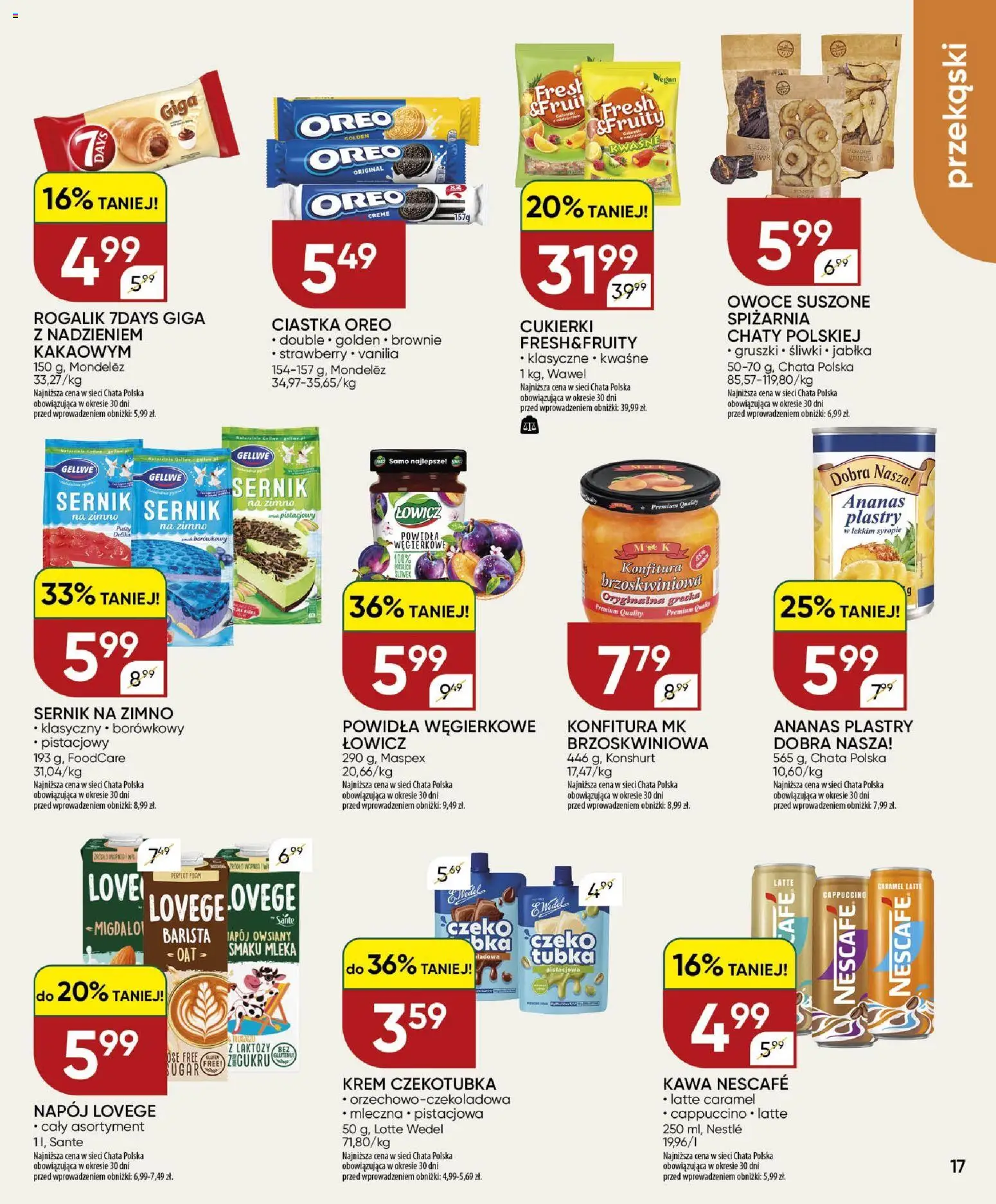 Chata Polska gazetka od 16.07.2026 | Strona: 17 | Produkty: Cappuccino, Kawa, Brownie, Jabłka