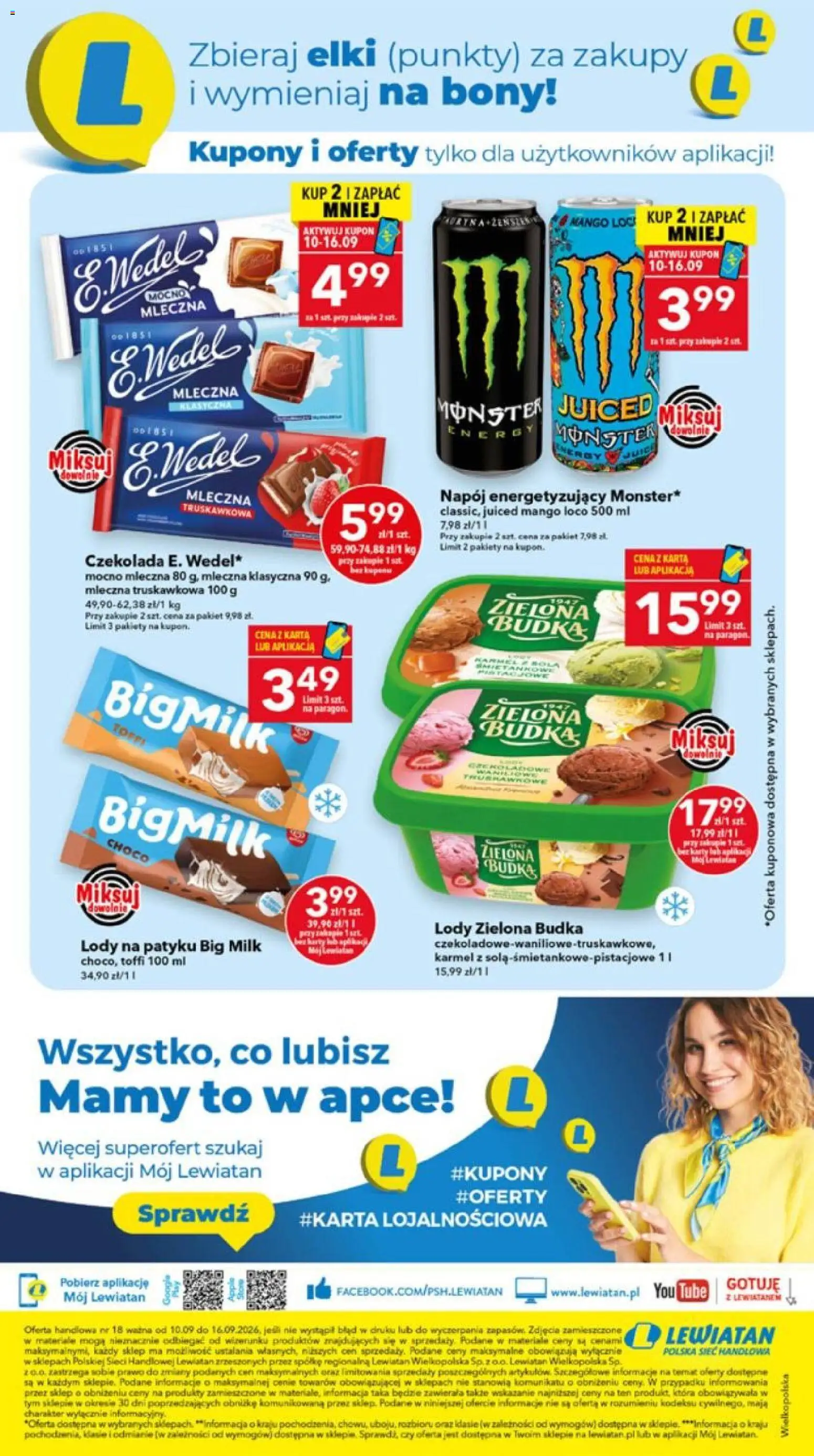 Lewiatan gazetka - Ostrów Wielkopolski od 10.09.2026 | Strona: 8 | Produkty: Karta, Lody Zielona Budka, Big Milk, Lody na patyku