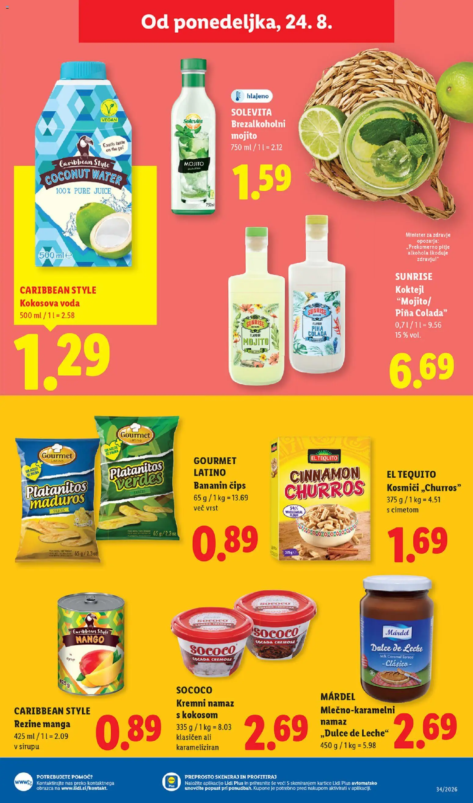 Novi Lidl katalog ponudbe – veljaven od 20.08.2026 | Stran: 49 | Izdelki: Namaz, Kosmici, Voda, Mango