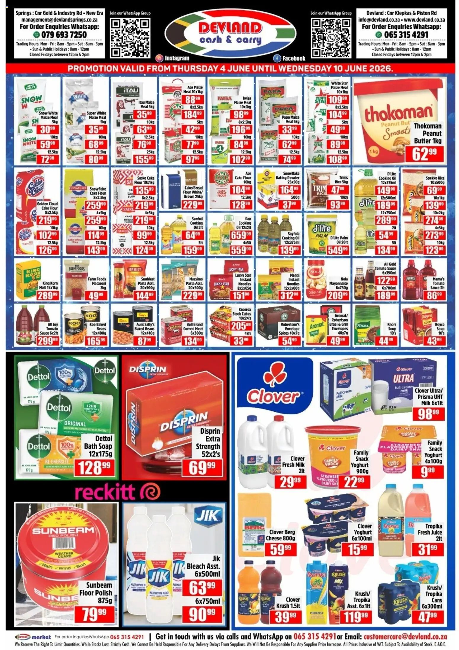 New Devland catalogue – valid from 04.06.2026 | Page: 1 | Products: Maize meal, Stock, Soap, Aromat