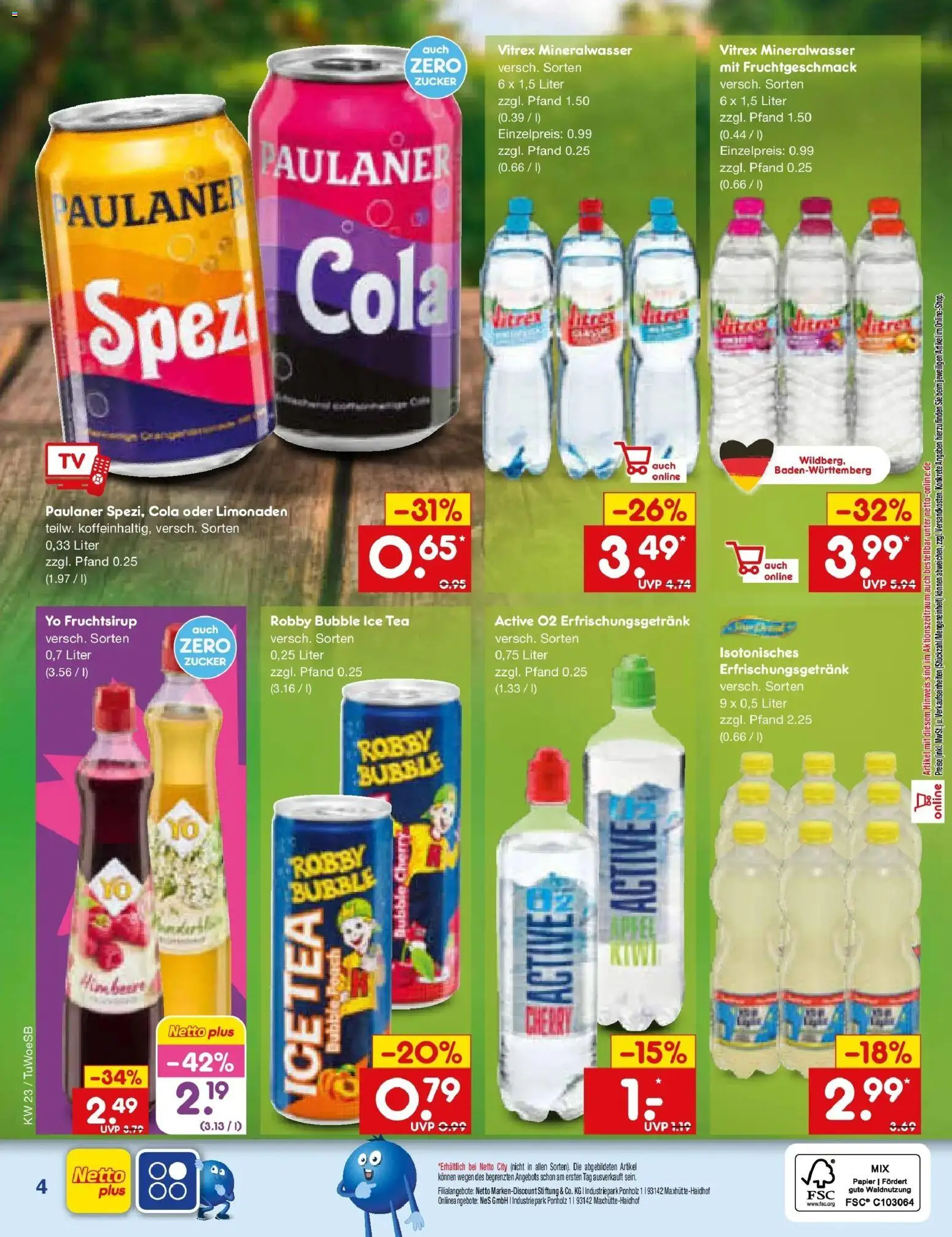 Netto Marken-Discount Prospekt Lahr-Langenwinkel – gültig ab 01.06.2026 | Seite: 29 | Produkte: Mineralwasser, Zucker, Paulaner, TV