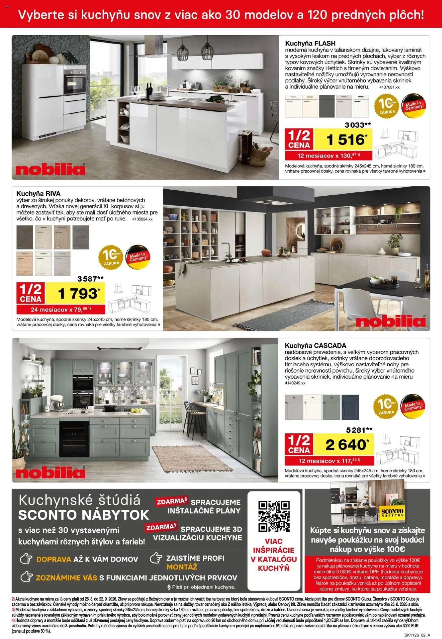 Nové Sconto nábytok akcie – leták je platný od 26.08.2026 | Strana: 2 | Produkty: Nábytok, Kuchyňa, Kuchyne