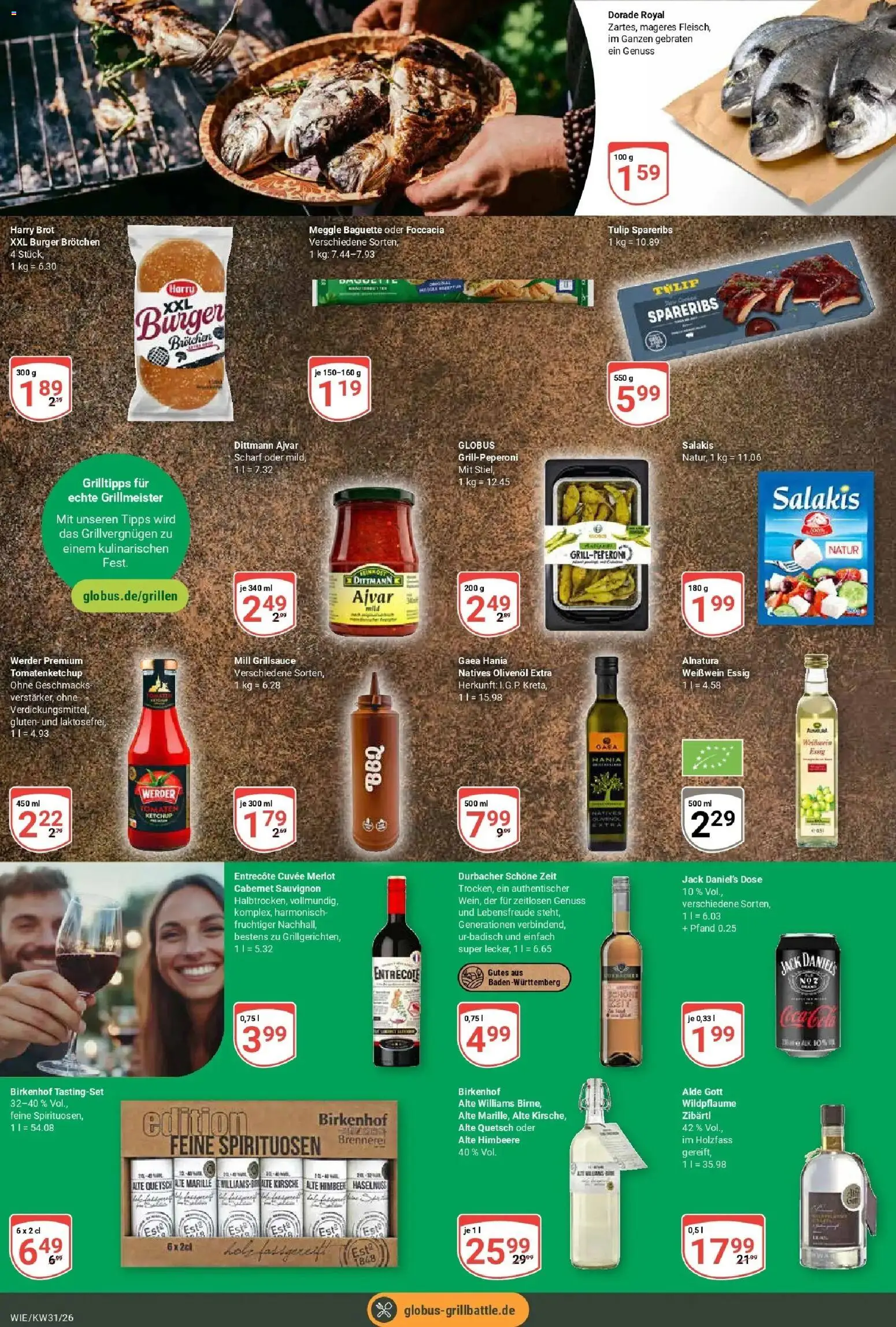 Globus Prospekt Waghäusel – gültig ab 20.07.2026 | Seite: 15 | Produkte: Weißwein, Olivenol, Entrecote, Salakis