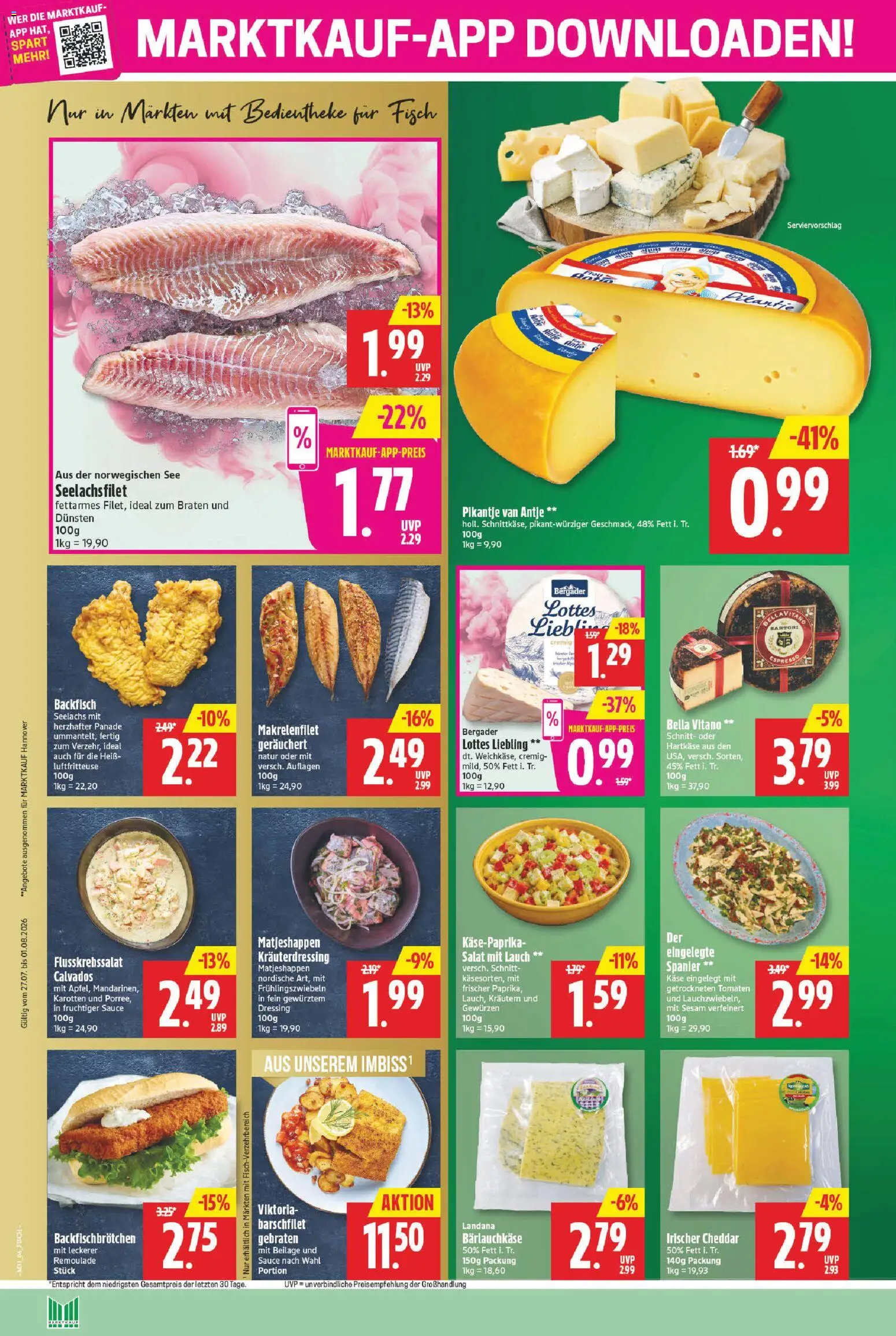 Marktkauf Prospekt – gültig ab 27.07.2026 | Seite: 6 | Produkte: Käse, Dressing, Tomaten, Salat
