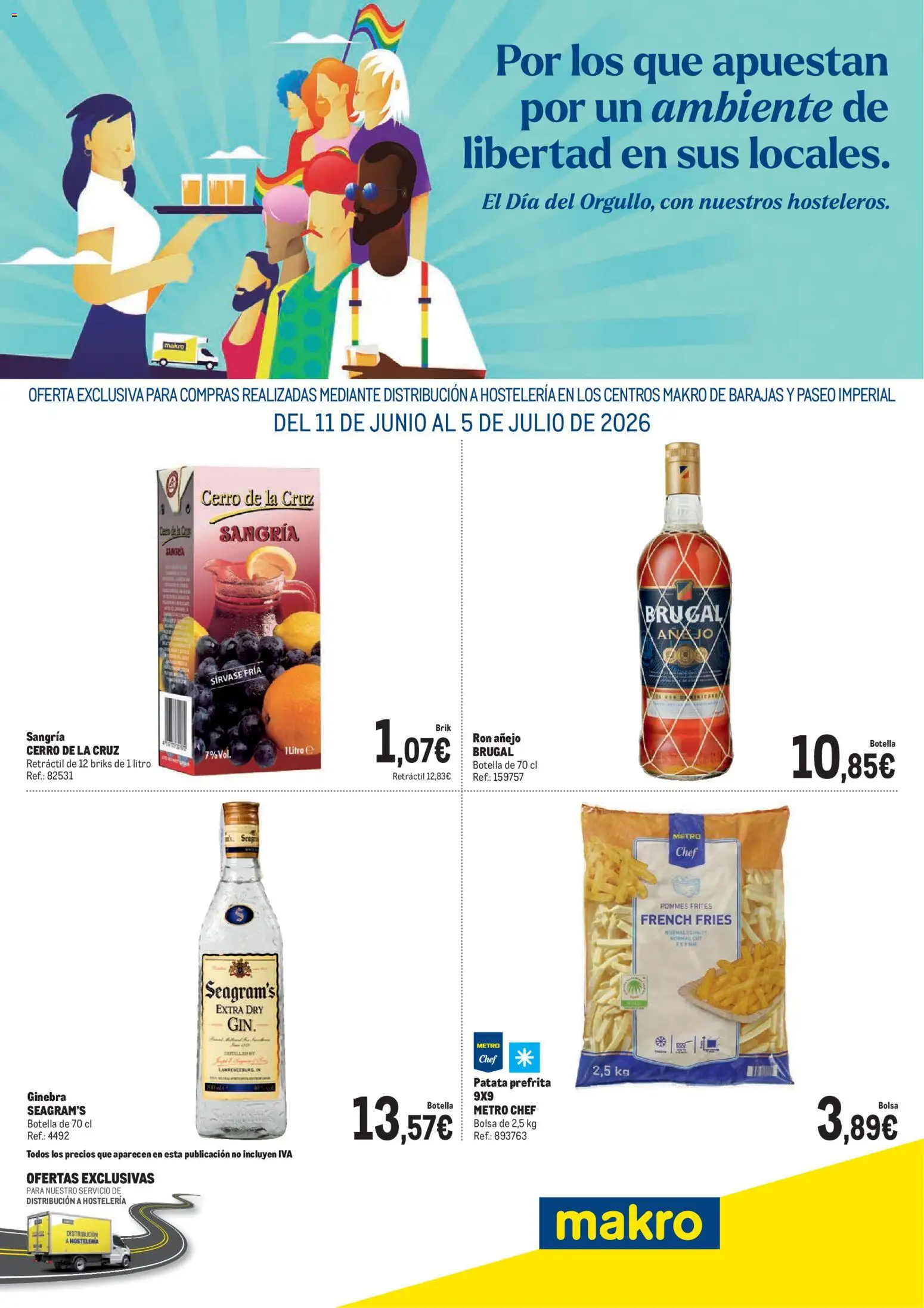 Makro Día del Orgullo Barajas y Pº Imperial │ válido desde el 11.06.2026 | Página: 1 | Productos: Ron, Ginebra, Bolsa