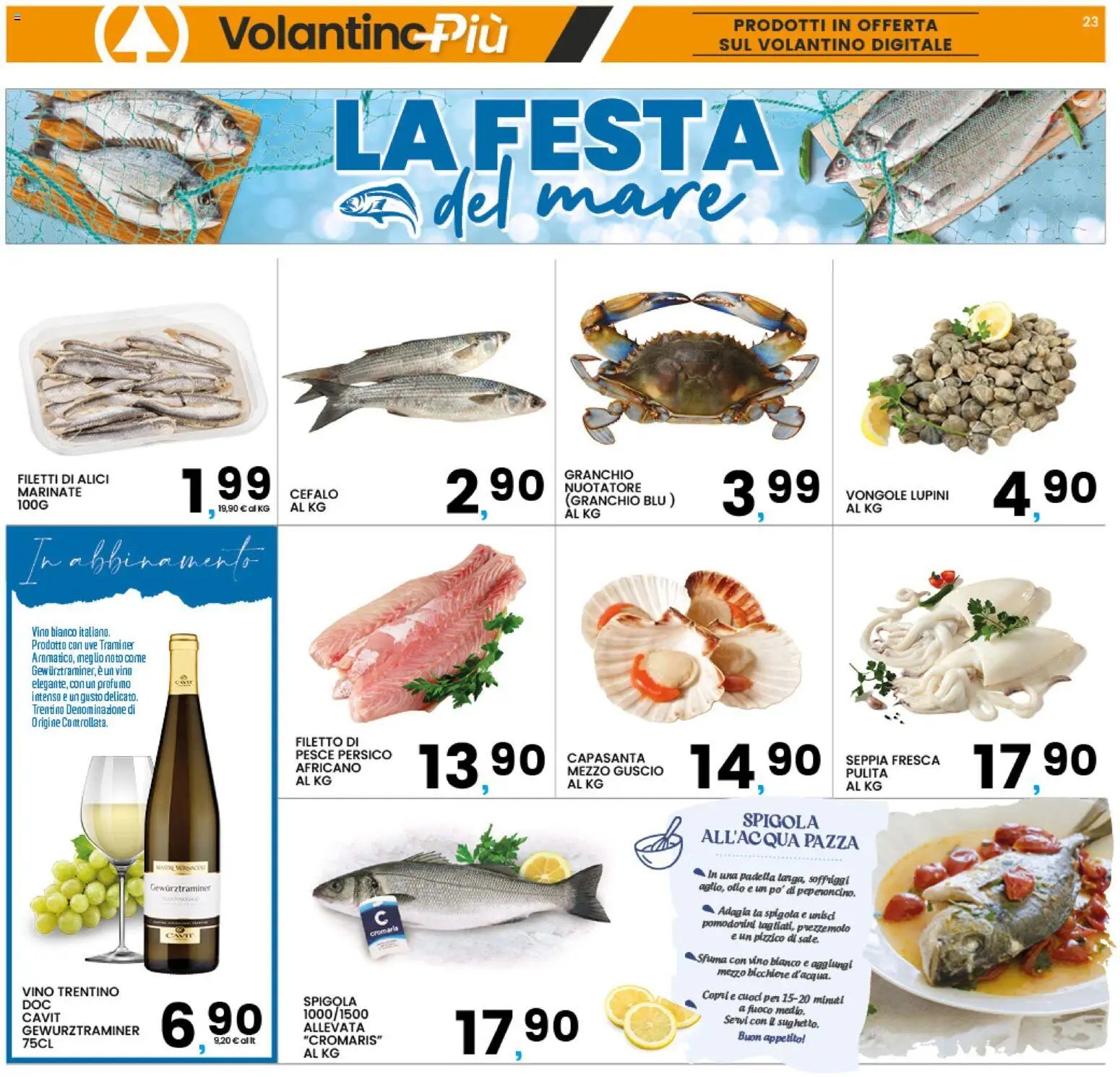 Volantino Interspar del 31/08/2026 | Pagina: 23 | Prodotti: Filetto di pesce, Olio, Padella, Alici