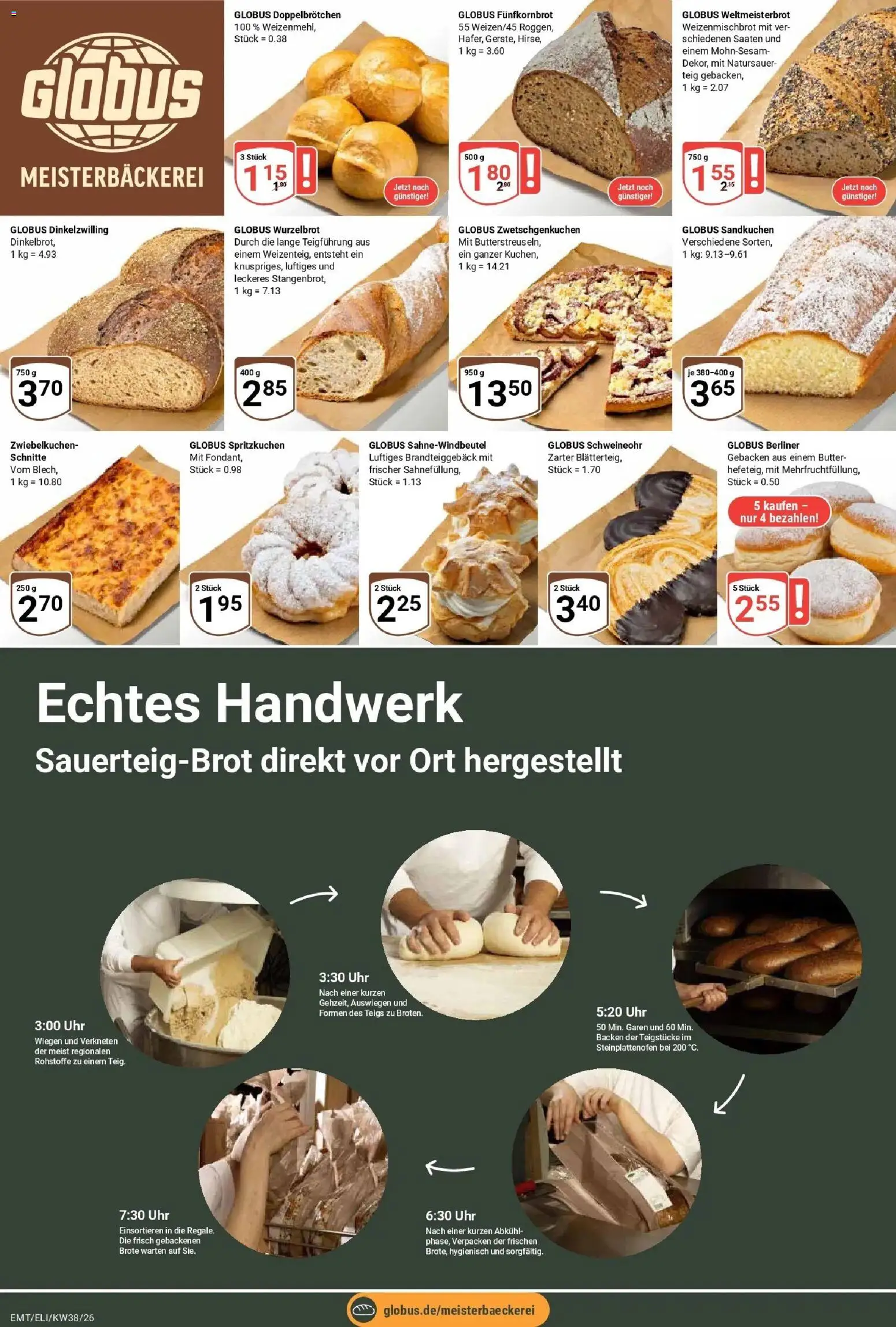 Globus Prospekt Mittelhausen (ab 14.09.2026) » Angebote online | Seite: 6 | Produkte: Berliner, Butter, Uhr
