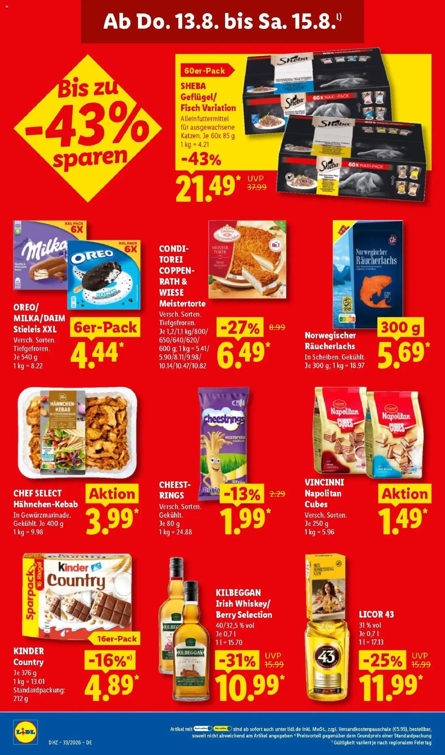 Lidl Prospekt Malchow (ab 10.08.2026) zum Blättern » Angebote | Seite: 66 | Produkte: Sheba, Mozzarella, Fisch, Räucherlachs
