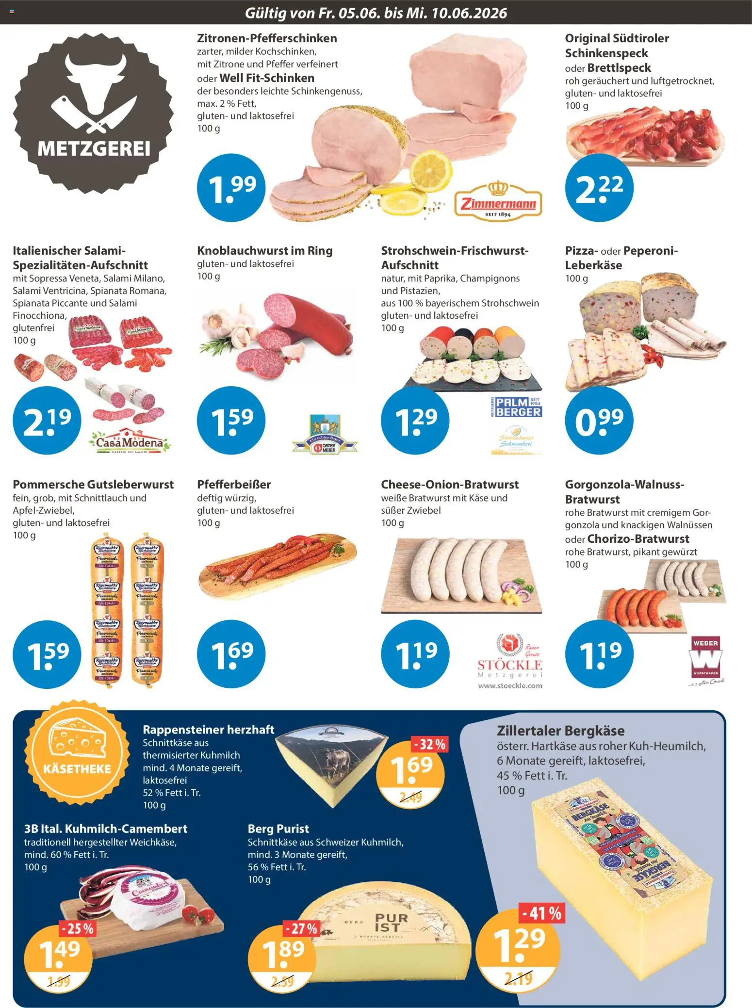 V-Markt Schwaben / Oberbayern – gültig ab 05.06.2026 | Seite: 2 | Produkte: Bratwurst, Champignons, Salami, Pizza