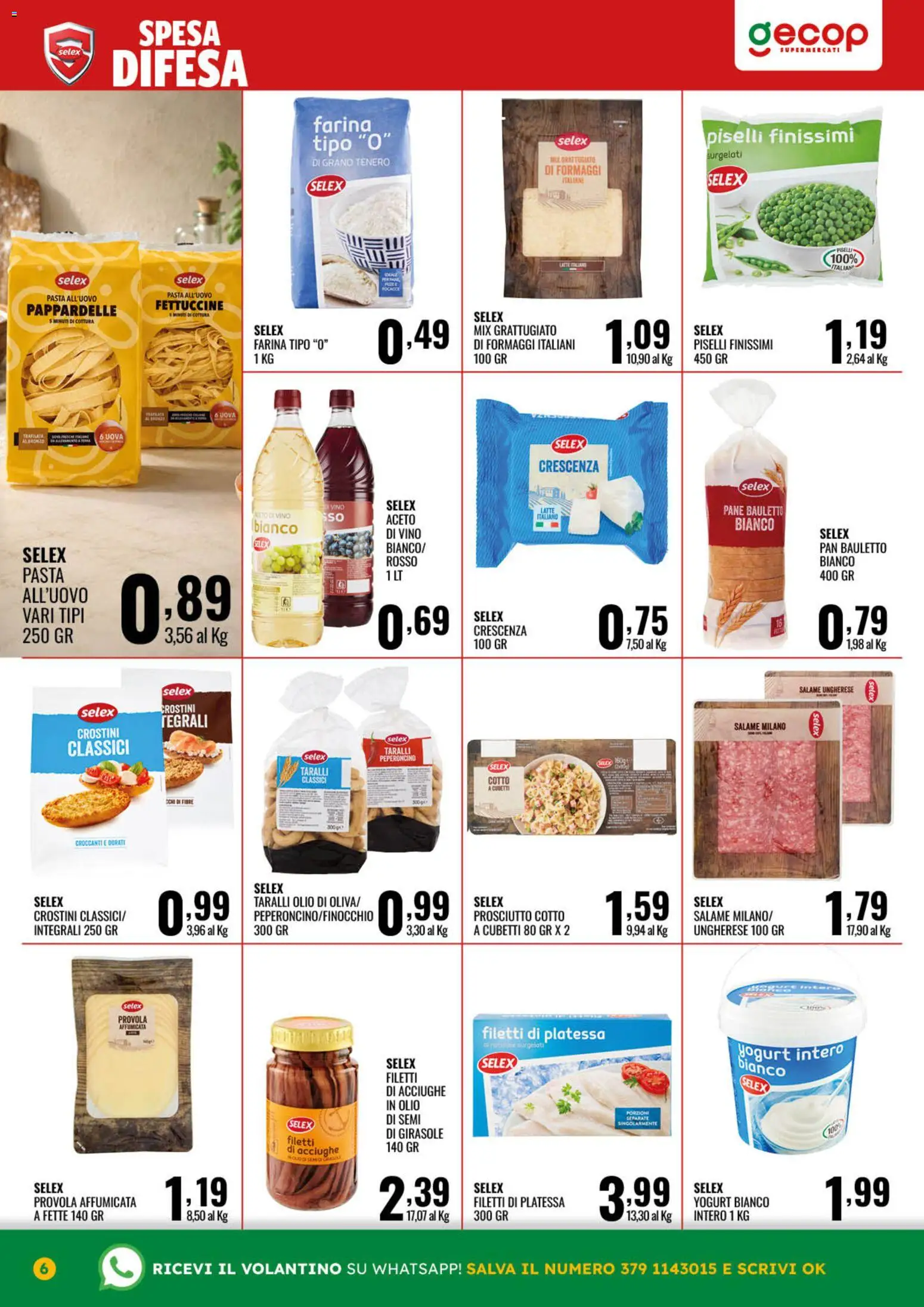 Volantino GECOP del 27/07/2026 | Pagina: 6 | Prodotti: Olio, Acciughe, Crescenza, Fettuccine