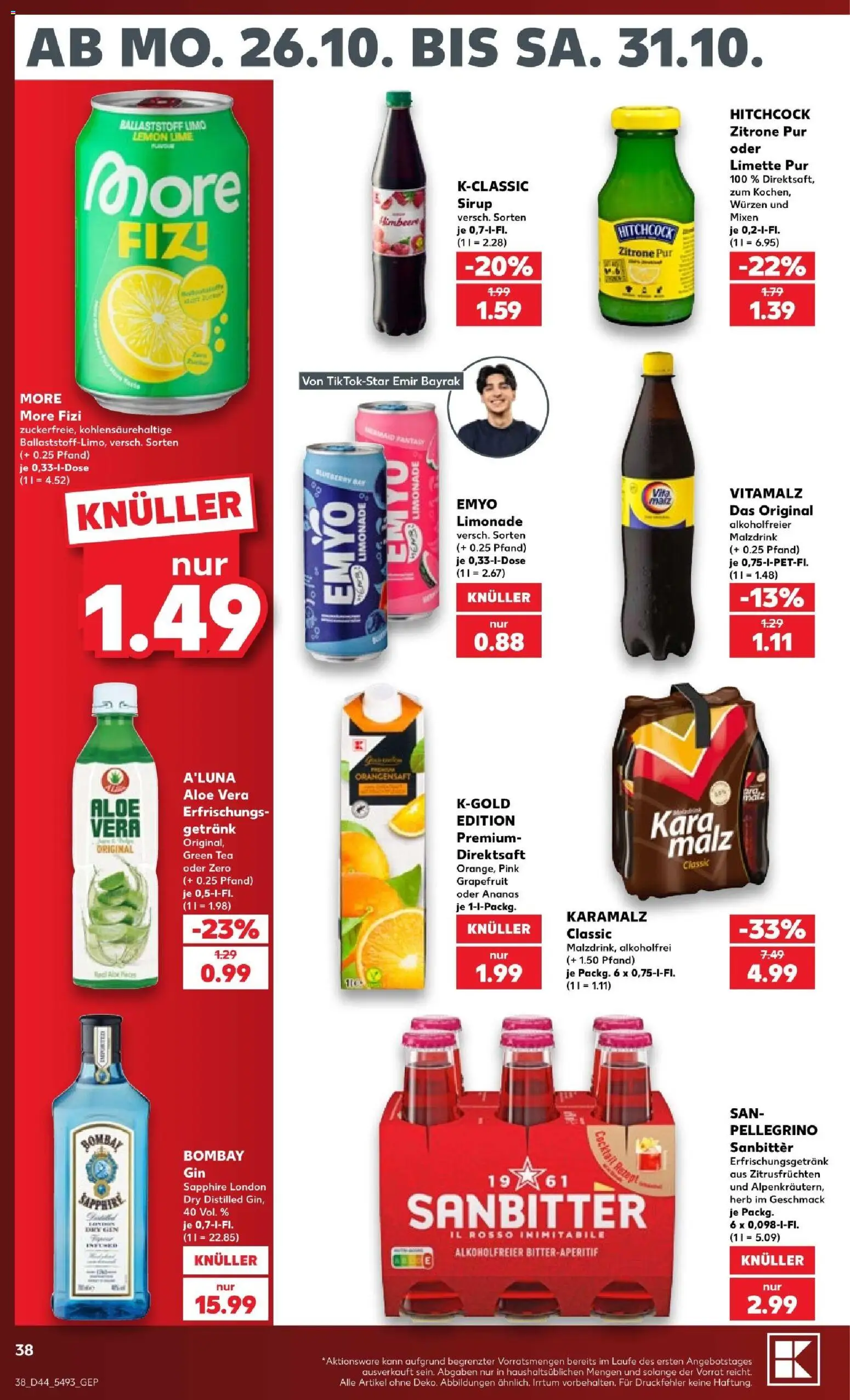 Kaufland Prospekt Speyer – gültig ab 25.10.2026 | Seite: 38 | Produkte: Ananas, Limonade, Grapefruit, Limette
