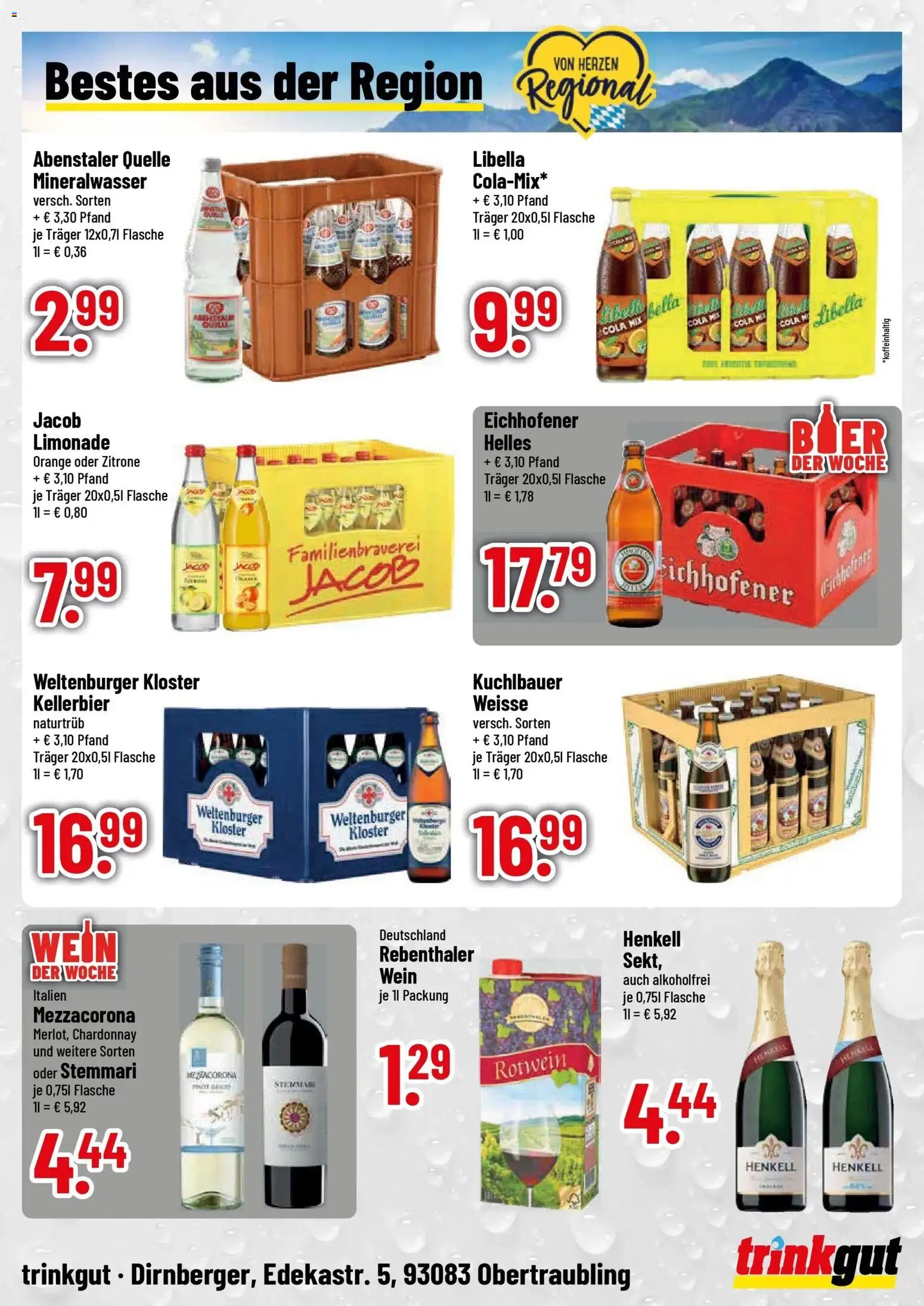 Trinkgut Prospekt Obertraubling (ab 19.10.2026) » Angebote online | Seite: 4 | Produkte: Cola, Rotwein, Mineralwasser, Wein