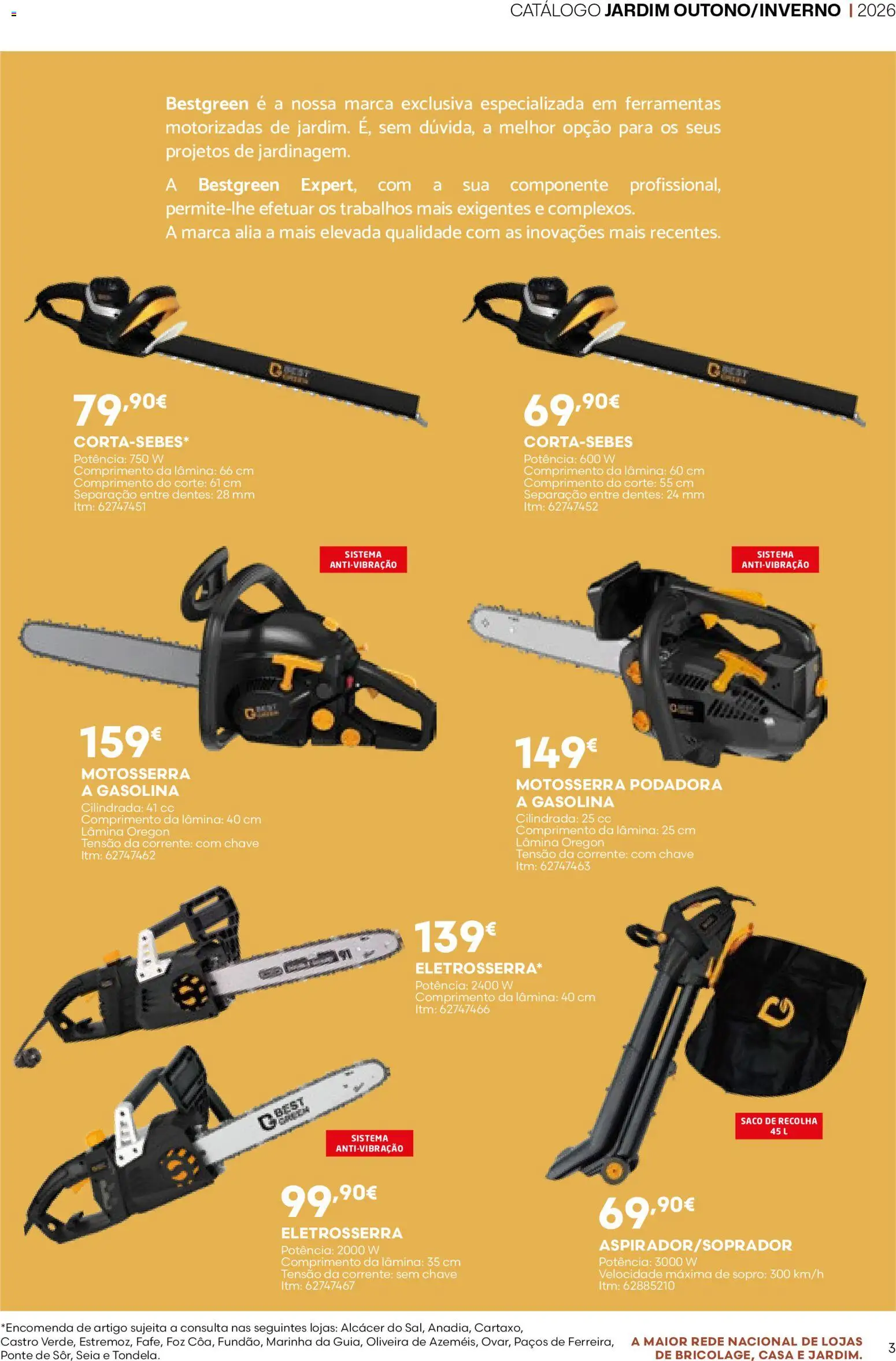 BricoMarché folheto 14 - Catálogo de Jardim Outuno Inverno │ válido de 01/10/2026 | Página: 3 | Produtos: Saco, Motosserra, Ferramentas