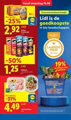 Pringles, Pringles In verschillende varianten 165 g - Voorbeeld van een folder van Lidl, geldig van 15.06.2026 | Pagina: 3 | Producten: Rijst, Chips, Kész piskótalap, Pringles