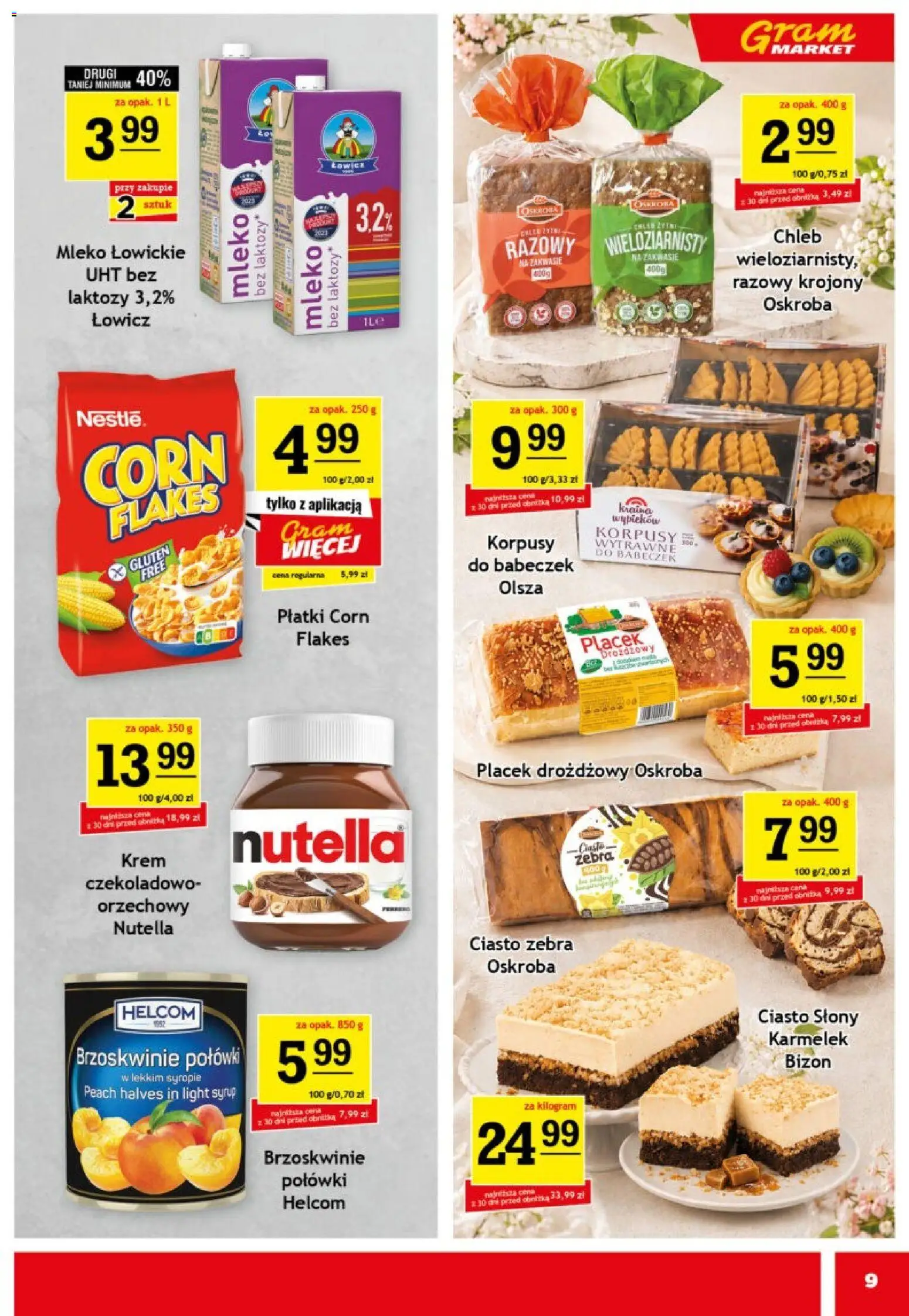 Gram Market gazetka od 29.07.2026 | Strona: 9 | Produkty: Bez laktozy, Nutella, Chleb na zakwasie, Krem